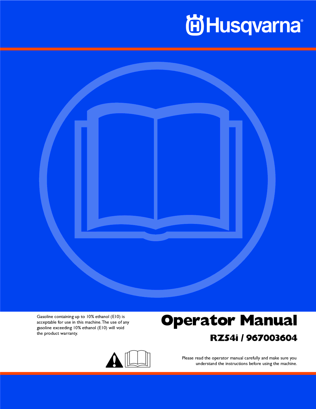 Husqvarna RZ54i / 967003604 warranty Operator Manual 