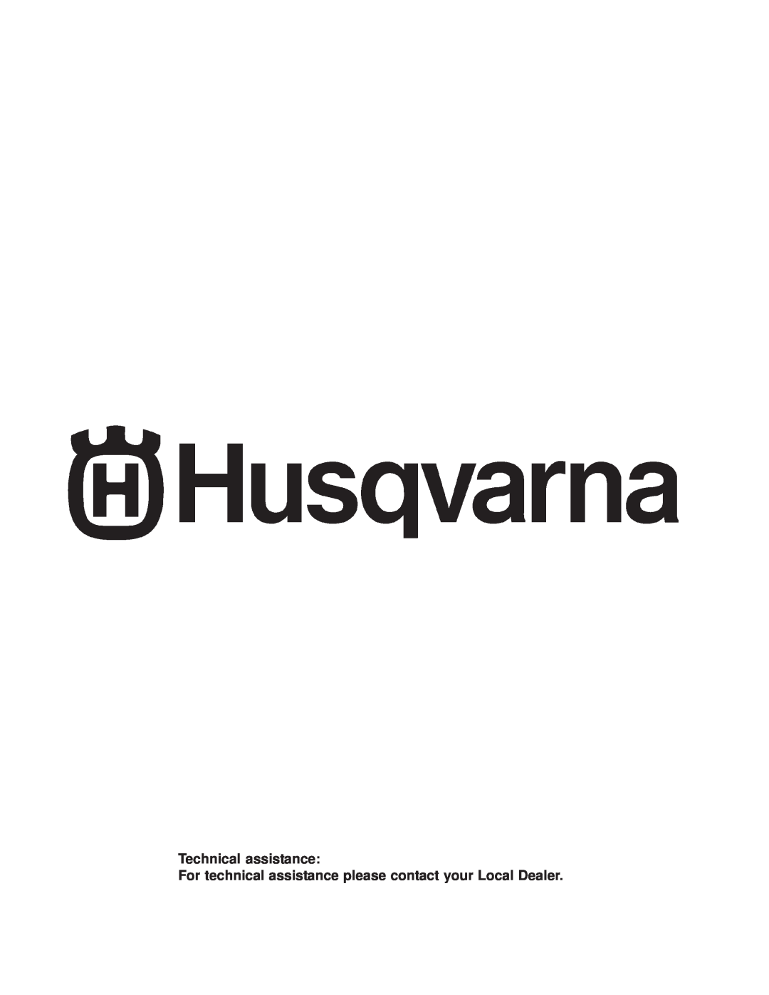 Husqvarna SC18/968981201, SC18/968999352 manual Technical assistance 