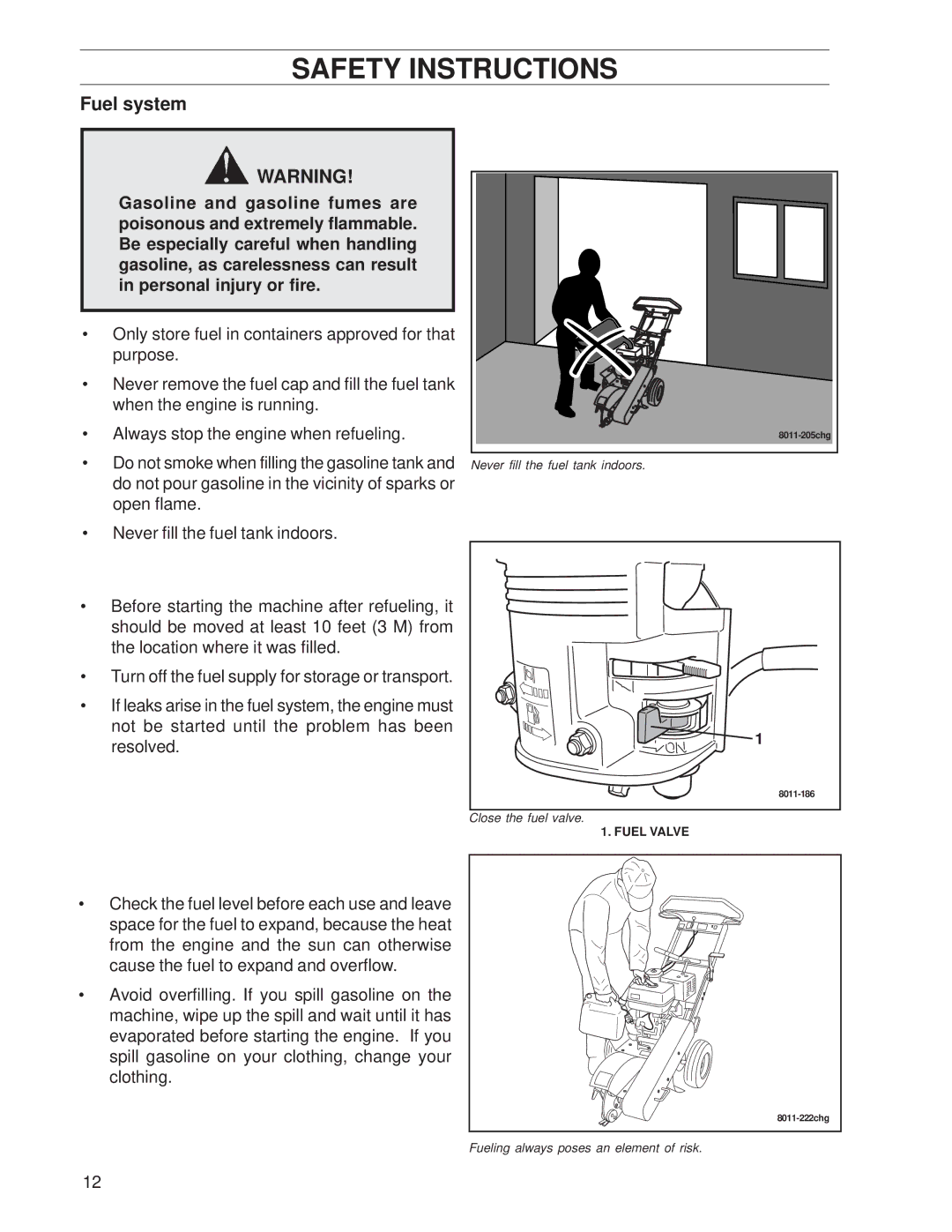 Husqvarna SG13A, SG13, SG13/968999353 manual Fuel system 