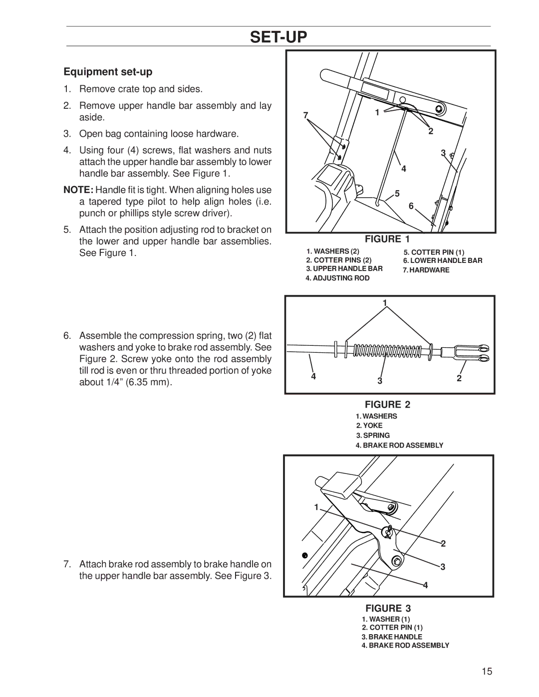 Husqvarna SG13/968999353, SG13A, SG13 manual Set-Up, Equipment set-up 