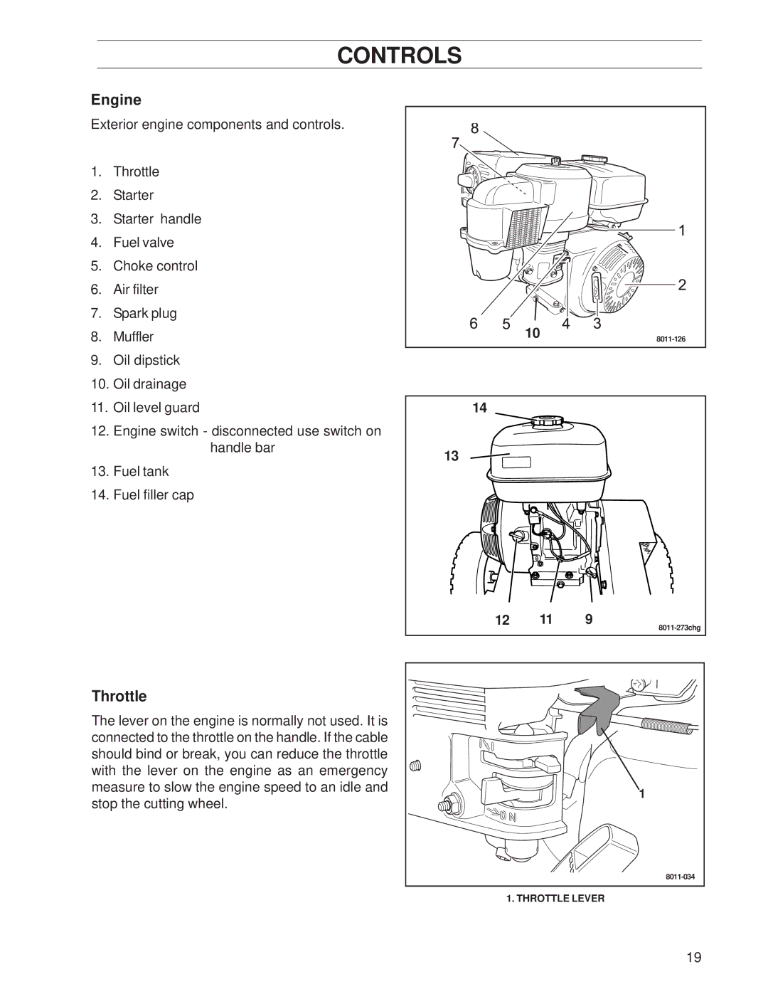 Husqvarna SG13/968999353, SG13A, SG13 manual Engine, Throttle, 12 11 