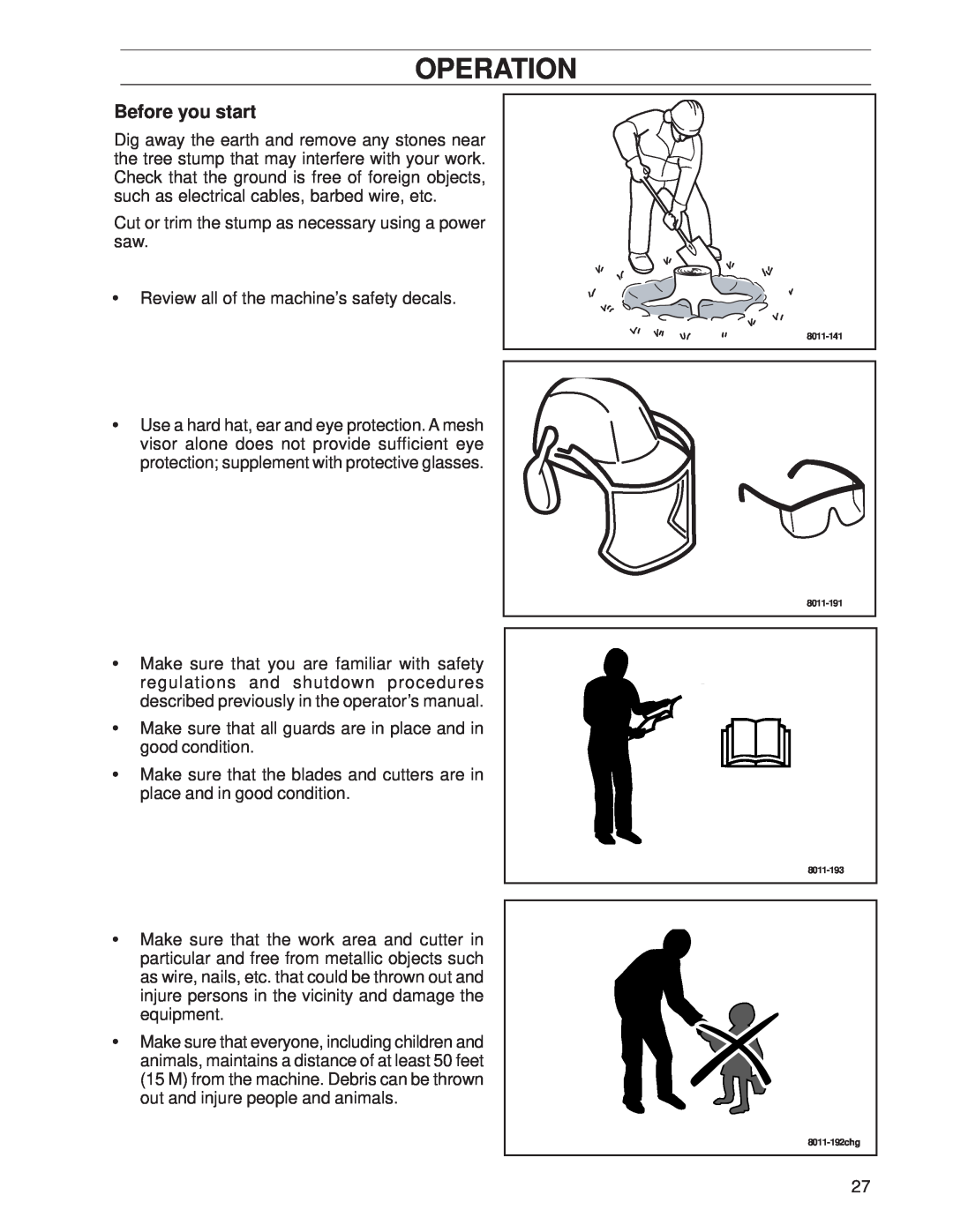 Husqvarna SG13/968999353, SG13A, SG13 manual Before you start, Operation 