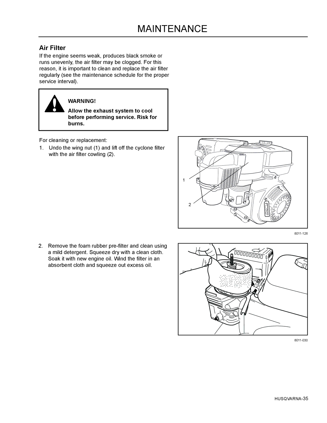 Husqvarna SG13B manual HUSQVARNA-35 