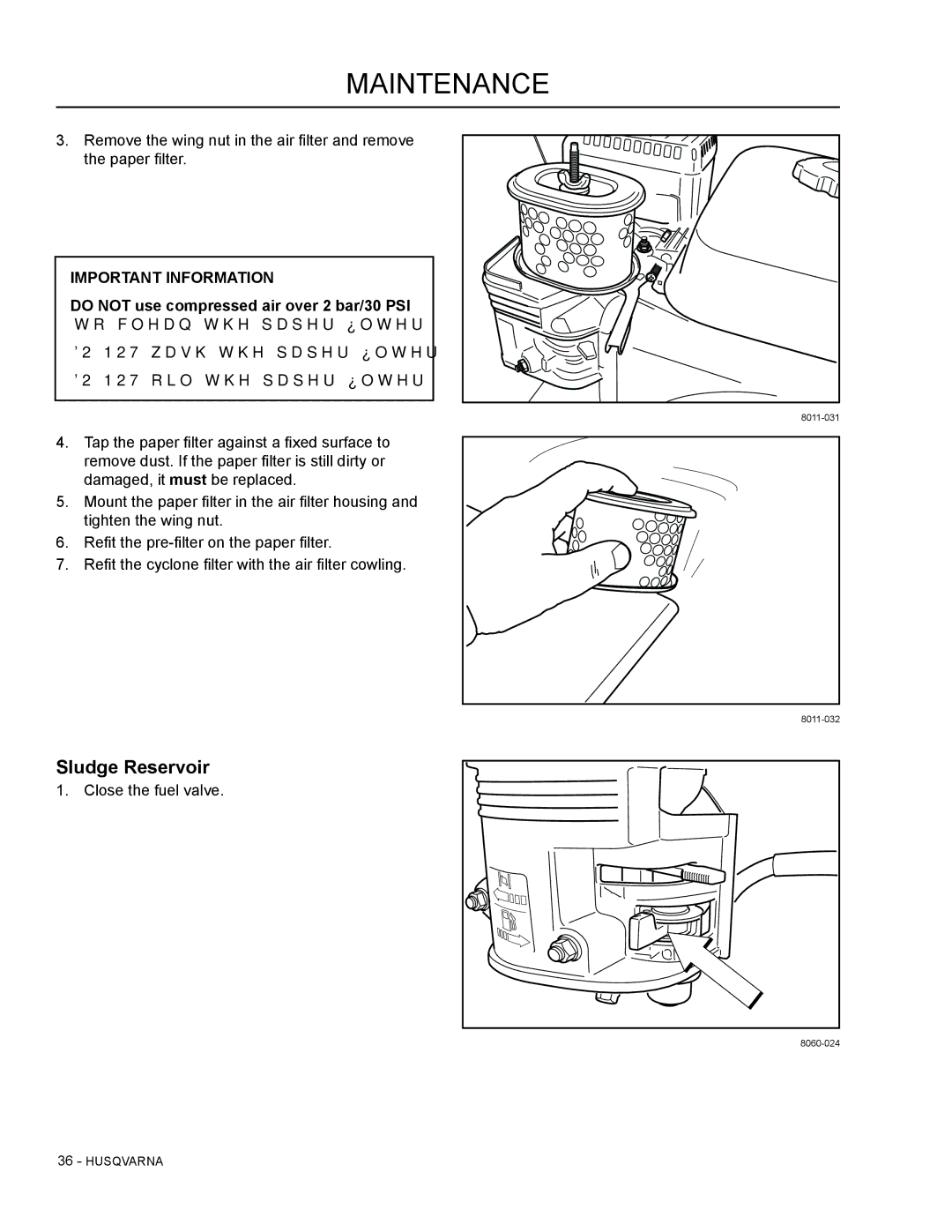 Husqvarna SG13B manual Sludge Reservoir 