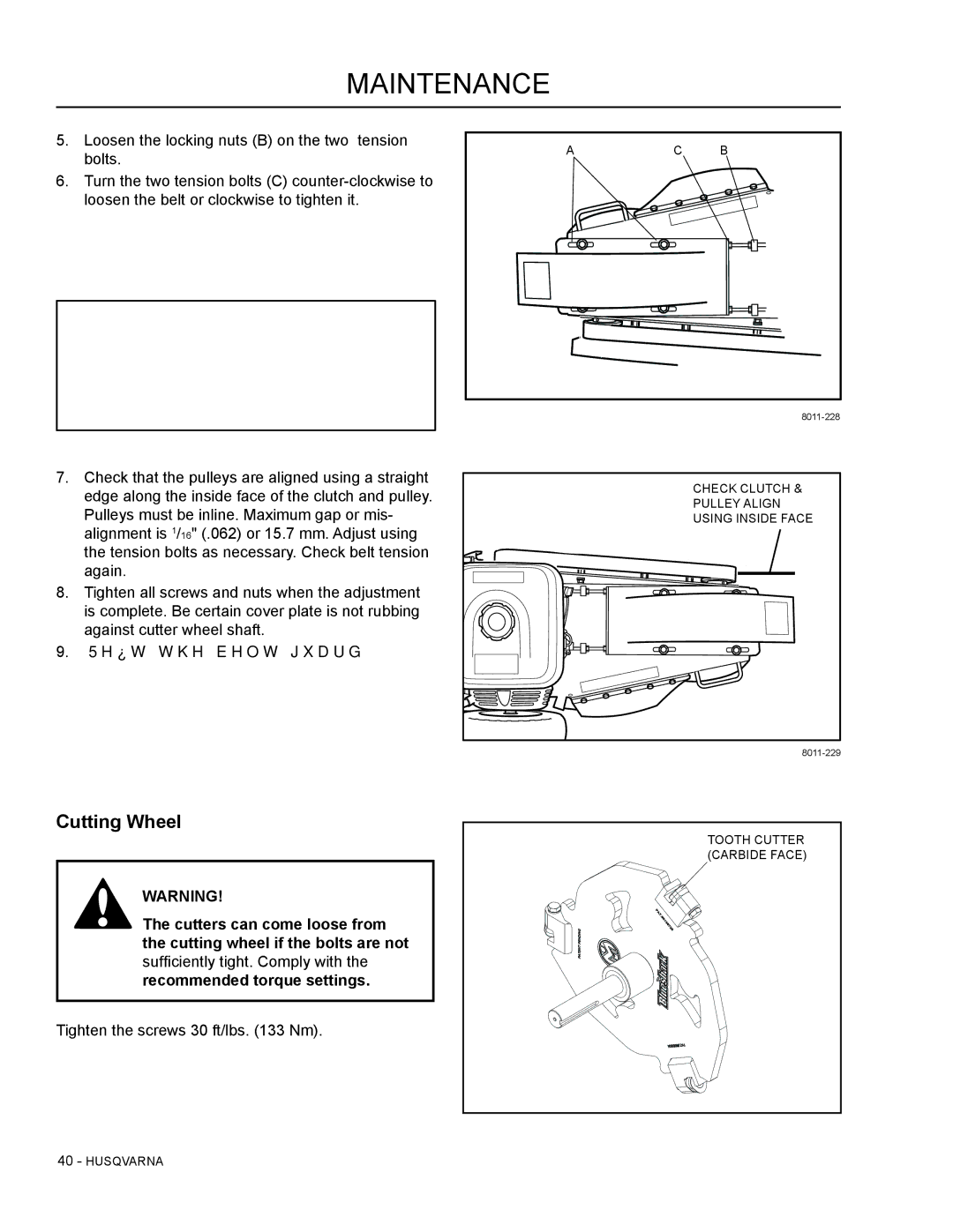 Husqvarna SG13B manual Cutting Wheel 