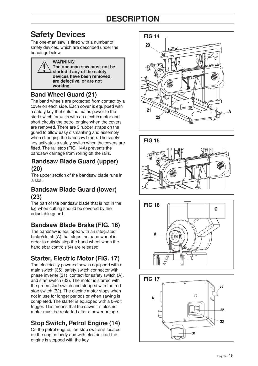 Husqvarna SMB 70, SMB 70 E manual Safety Devices 