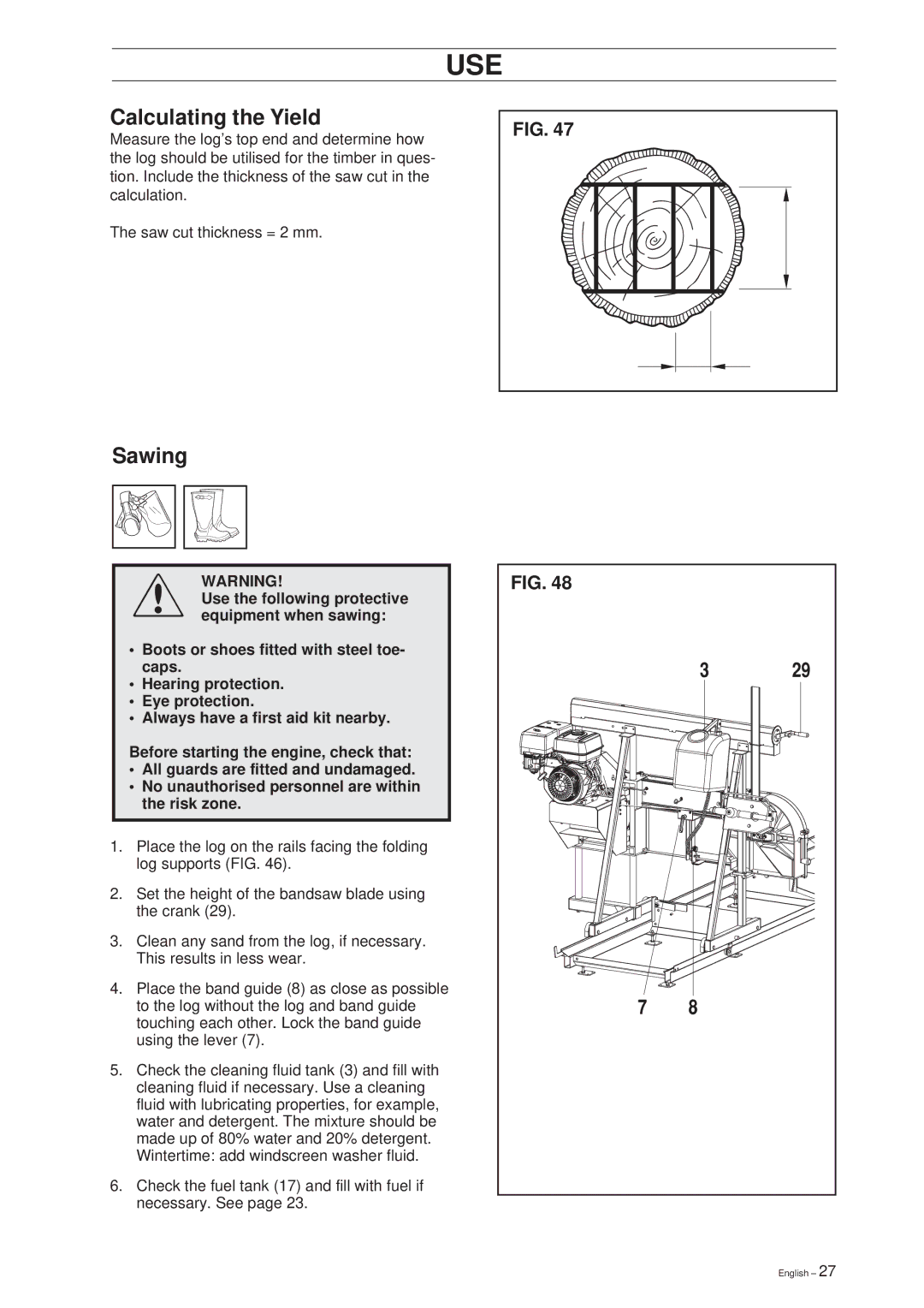 Husqvarna SMB 70, SMB 70 E manual Calculating the Yield, Sawing 