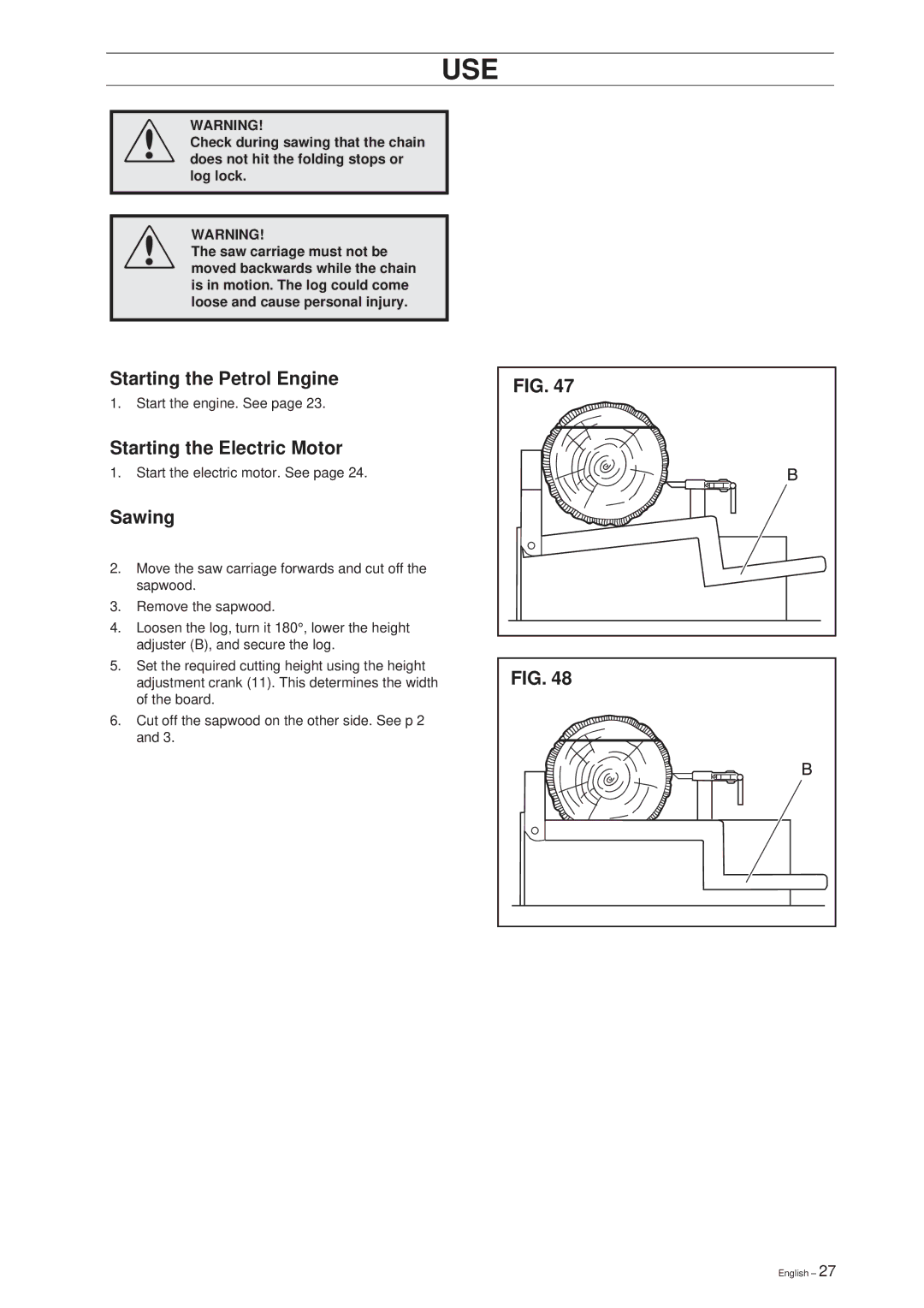 Husqvarna SMC 50 EF manual Starting the Petrol Engine, Starting the Electric Motor 