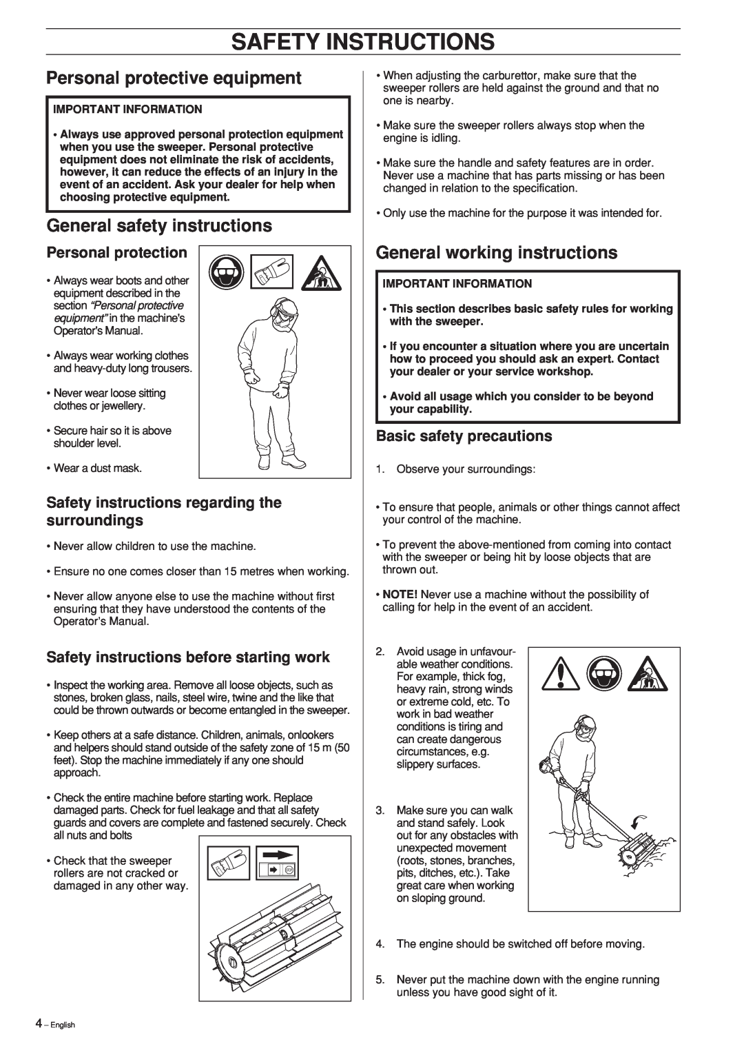 Husqvarna SR600 Safety Instructions, Personal protective equipment, General safety instructions, Personal protection 