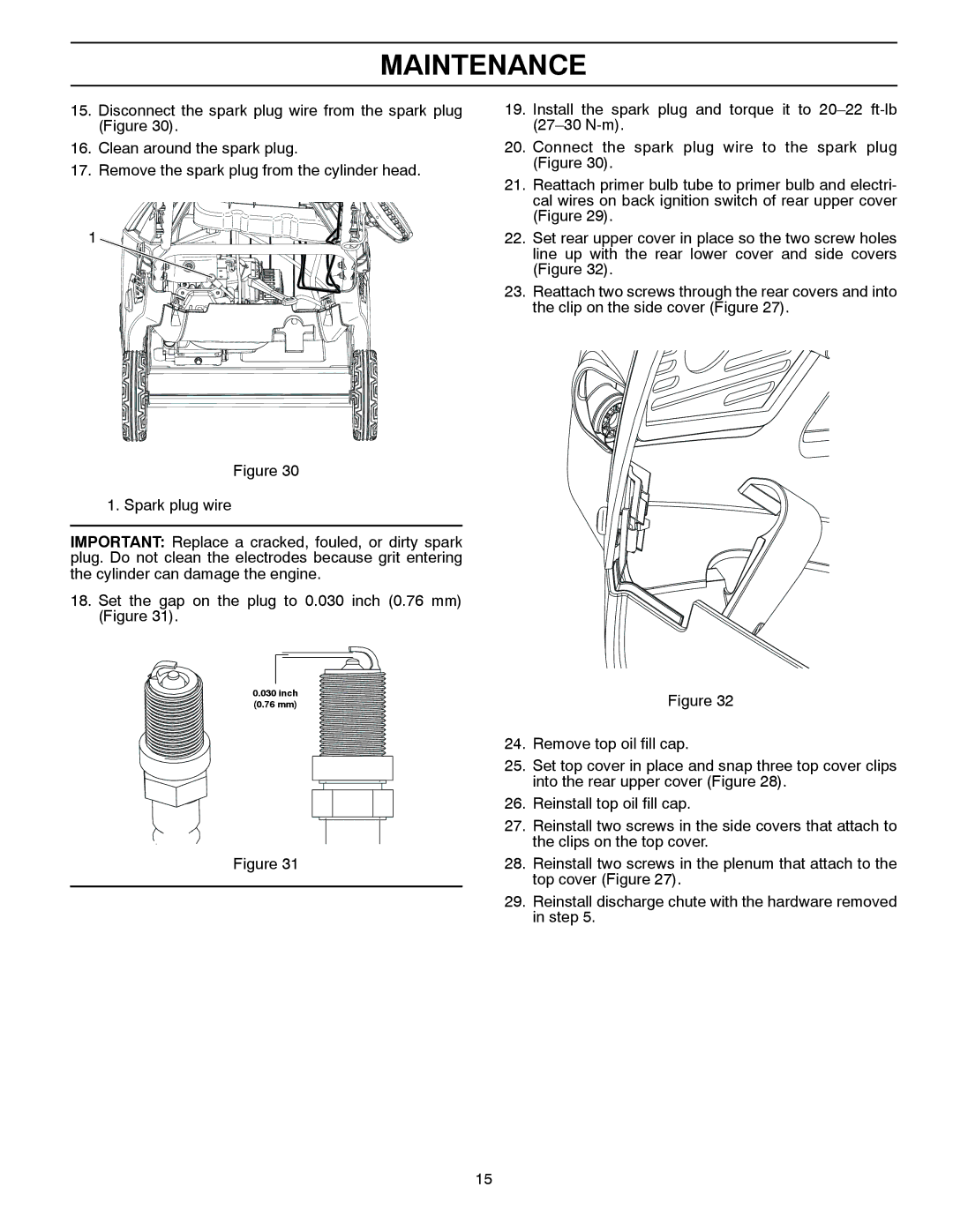 Husqvarna ST 121E/96183000100 owner manual Inch 76 mm 