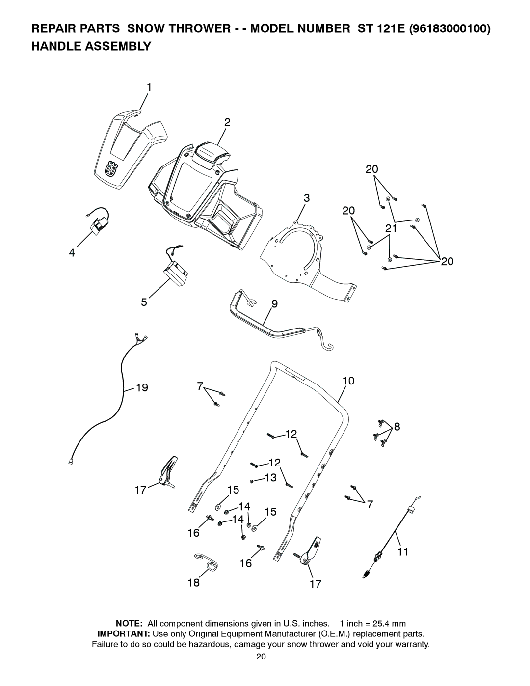 Husqvarna ST 121E/96183000100 owner manual 1817 