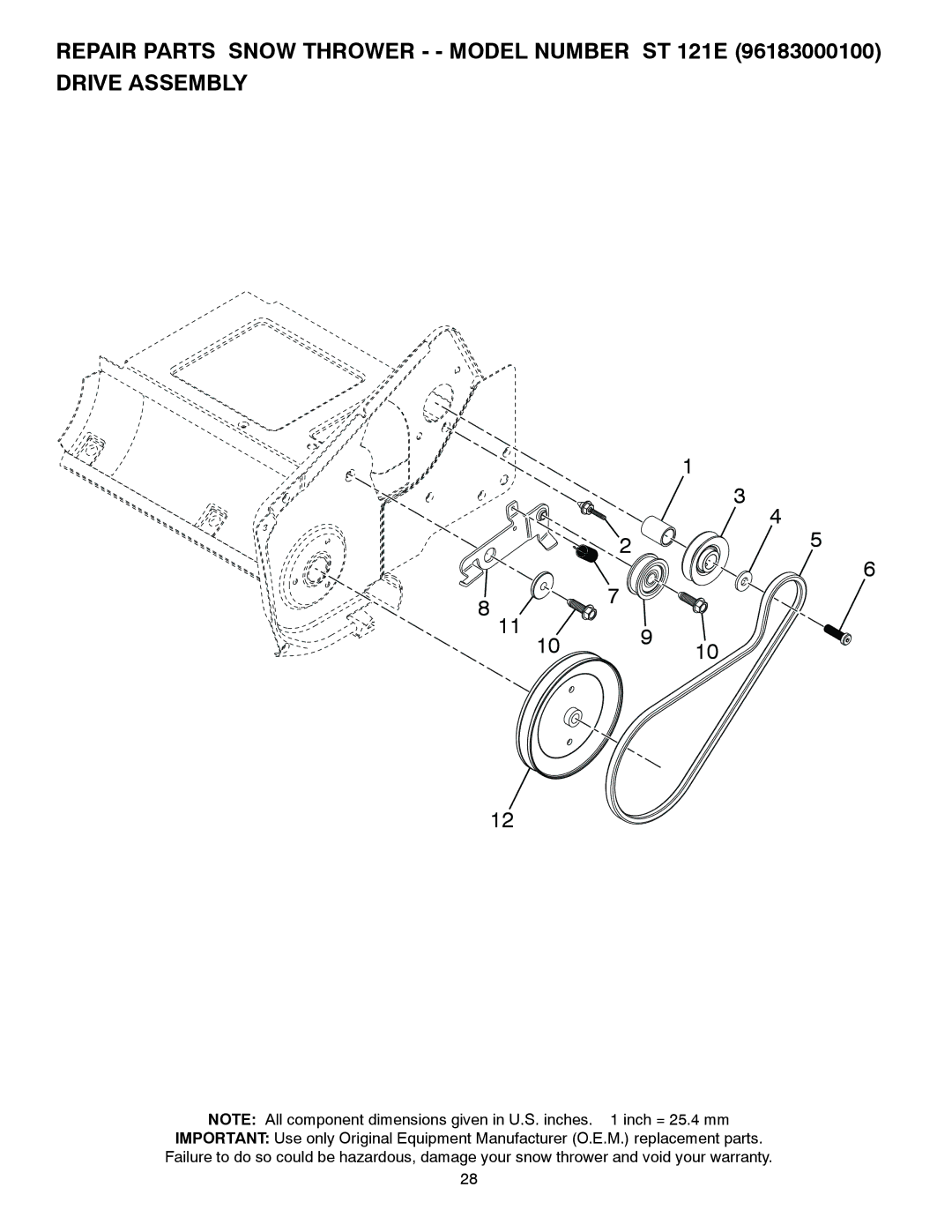 Husqvarna ST 121E/96183000100 owner manual 