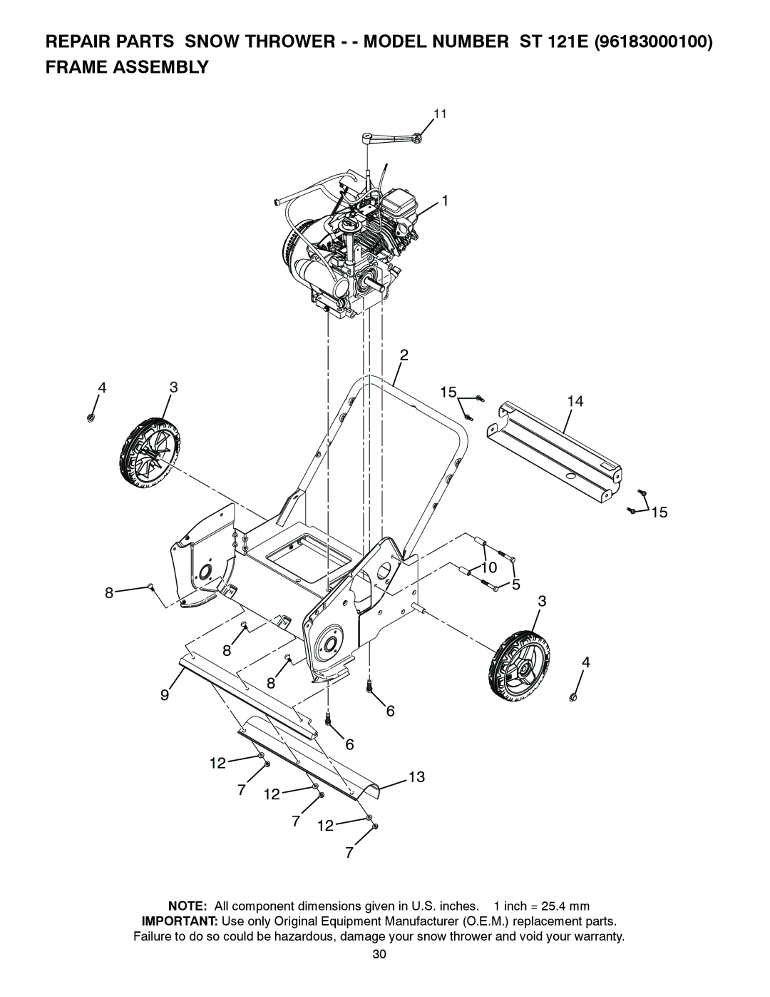 Husqvarna ST 121E/96183000100 owner manual 