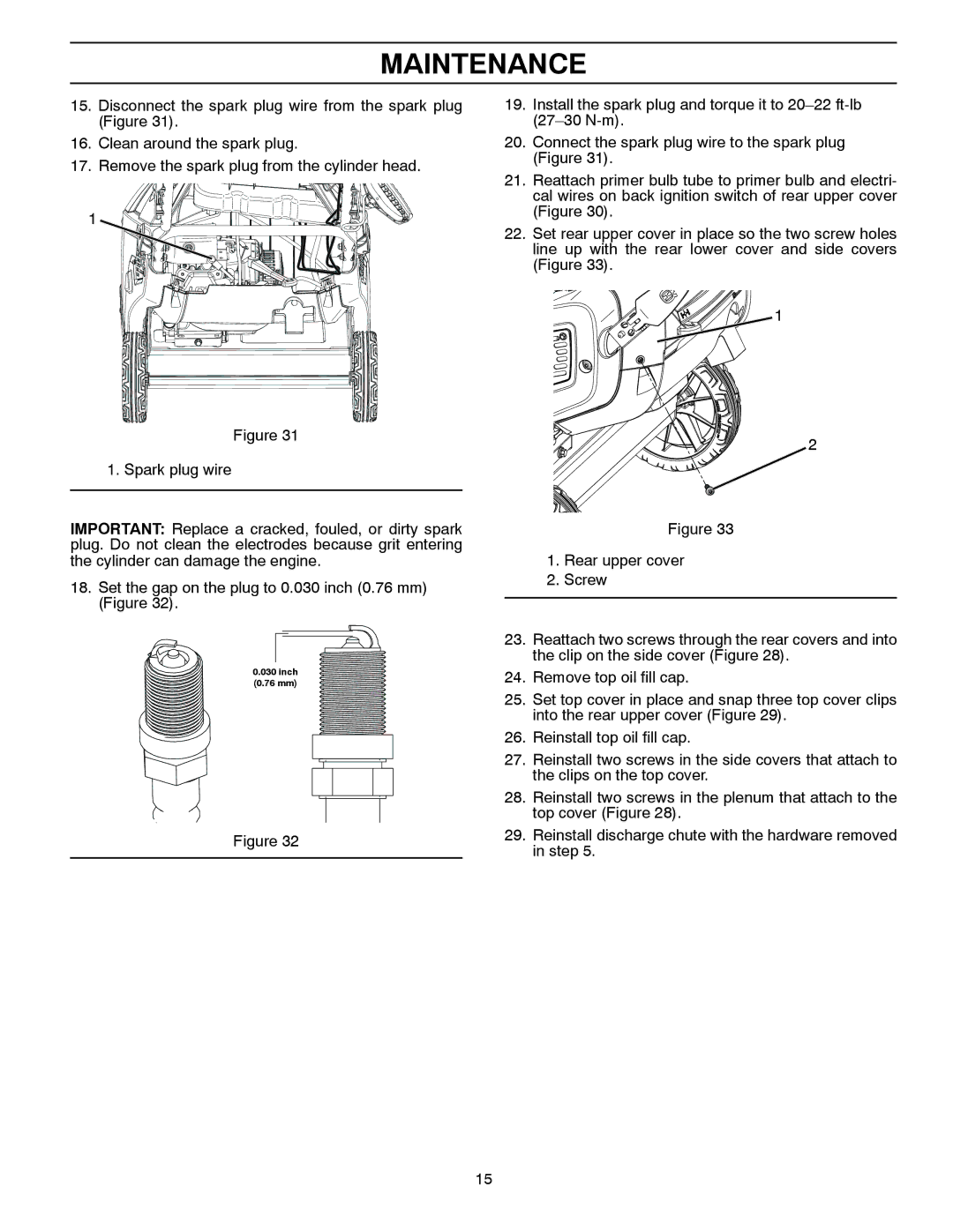 Husqvarna ST 151 warranty Inch 76 mm 