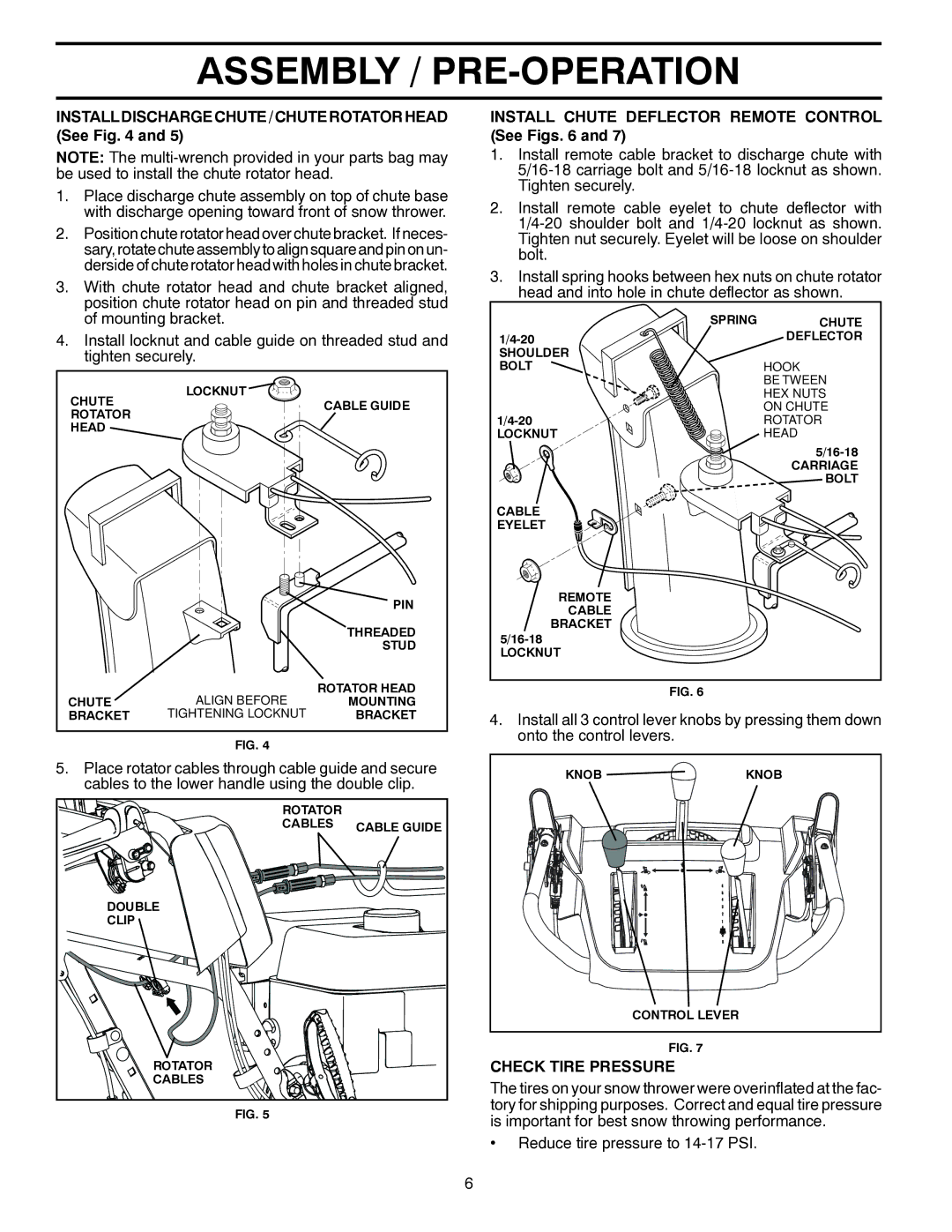 Husqvarna ST 224 warranty INSTALLDISCHARGECHUTE/CHUTEROTATORHEAD See, Install Chute Deflector Remote Control See Figs 