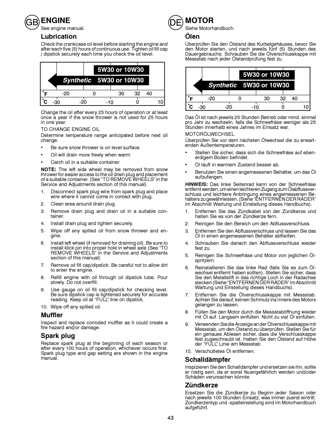 Husqvarna ST 268EP instruction manual Engine, Motor 