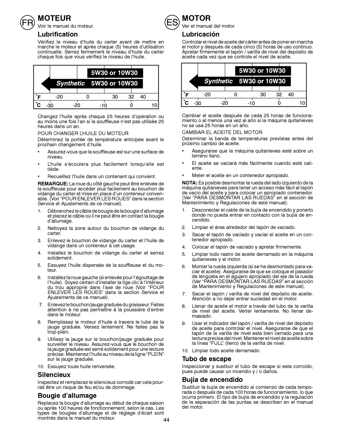 Husqvarna ST 268EP instruction manual Moteur 