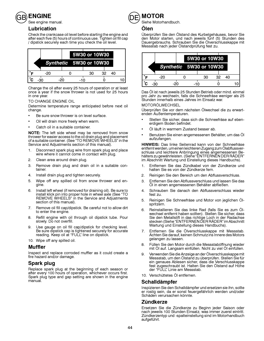 Husqvarna ST 276EP instruction manual Engine, Motor 