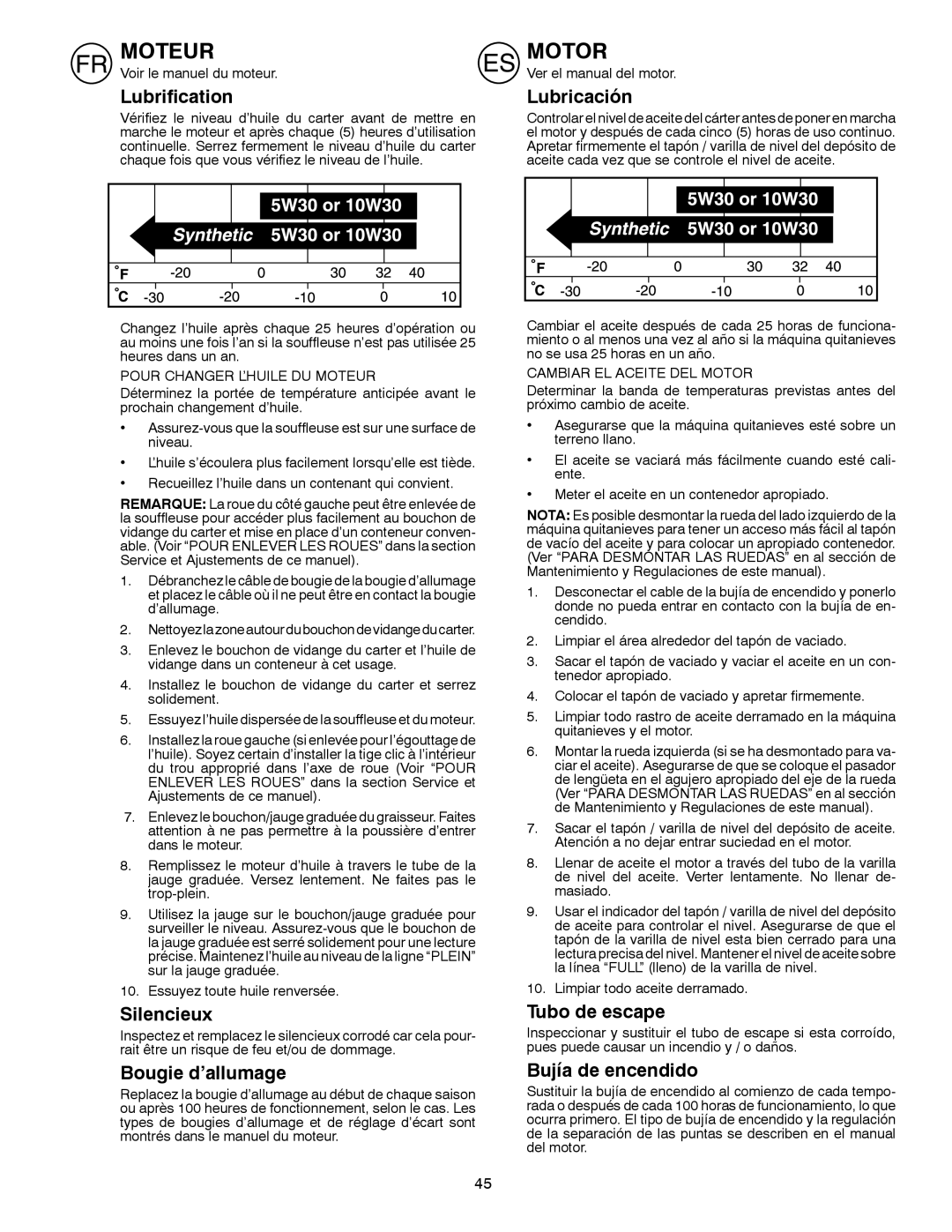 Husqvarna ST 276EP instruction manual Moteur 