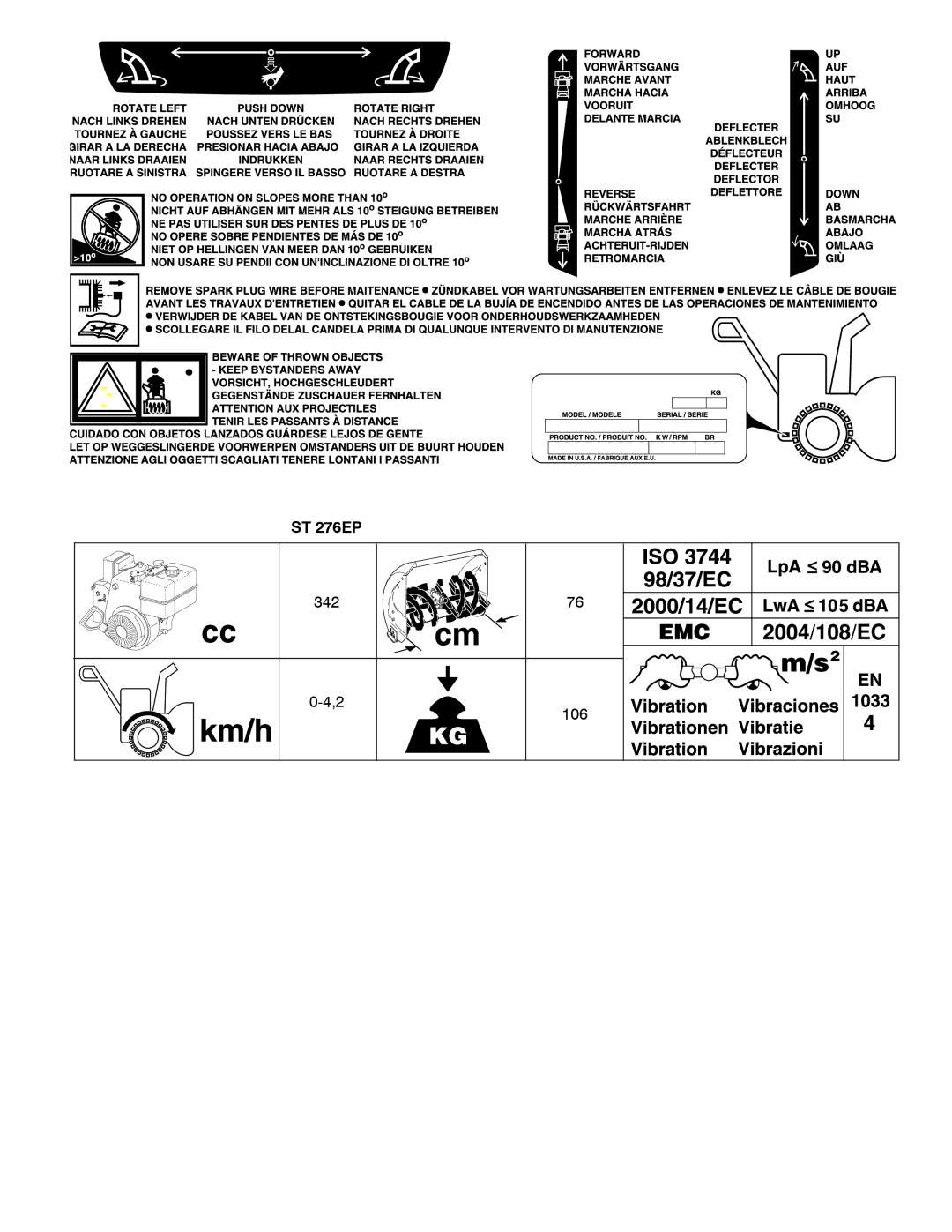 Husqvarna ST 276EP instruction manual 