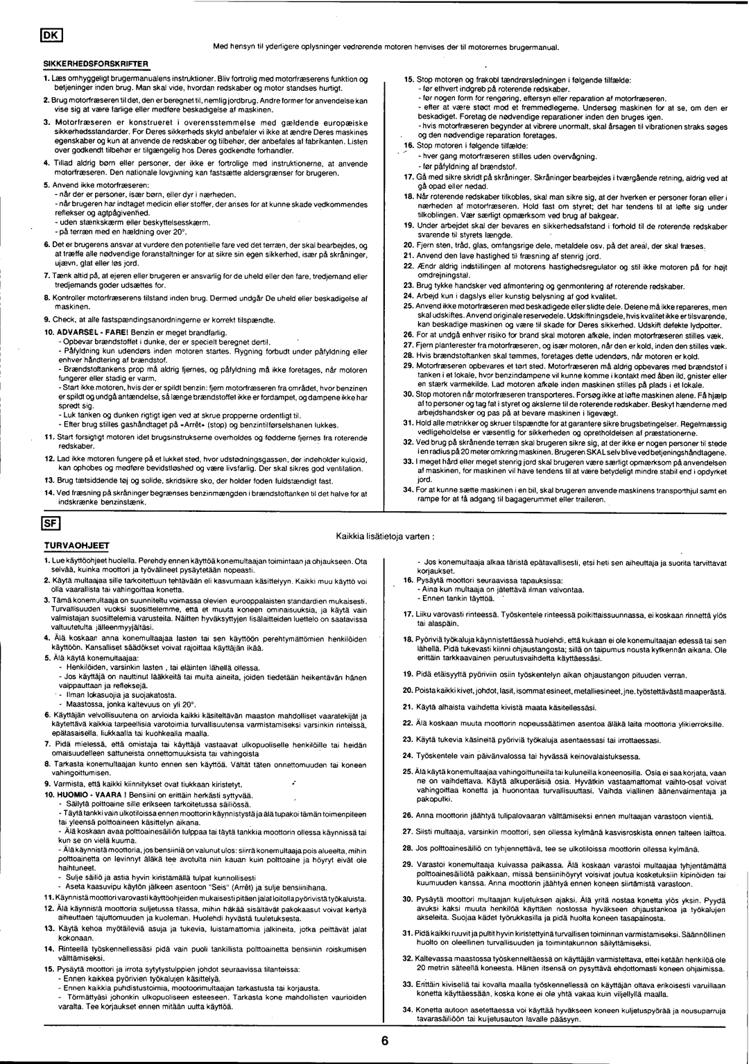 Husqvarna T 250, T 255R manual 