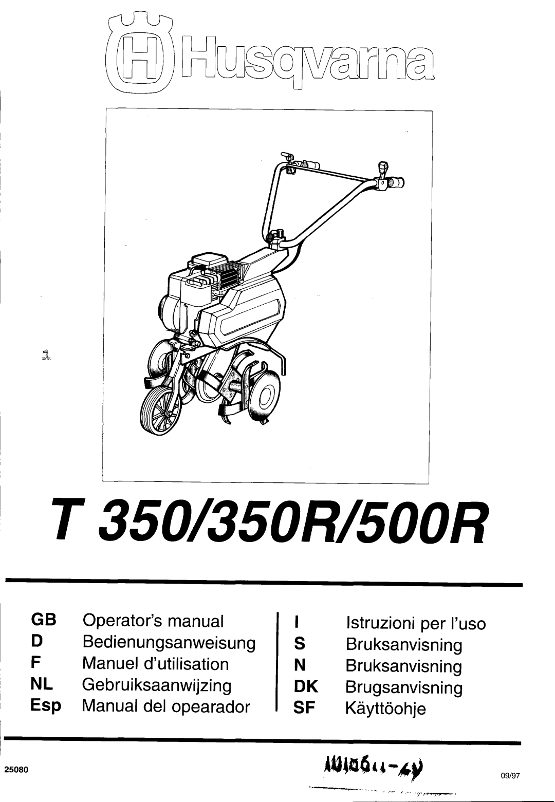 Husqvarna T 500R, T 350R manual 
