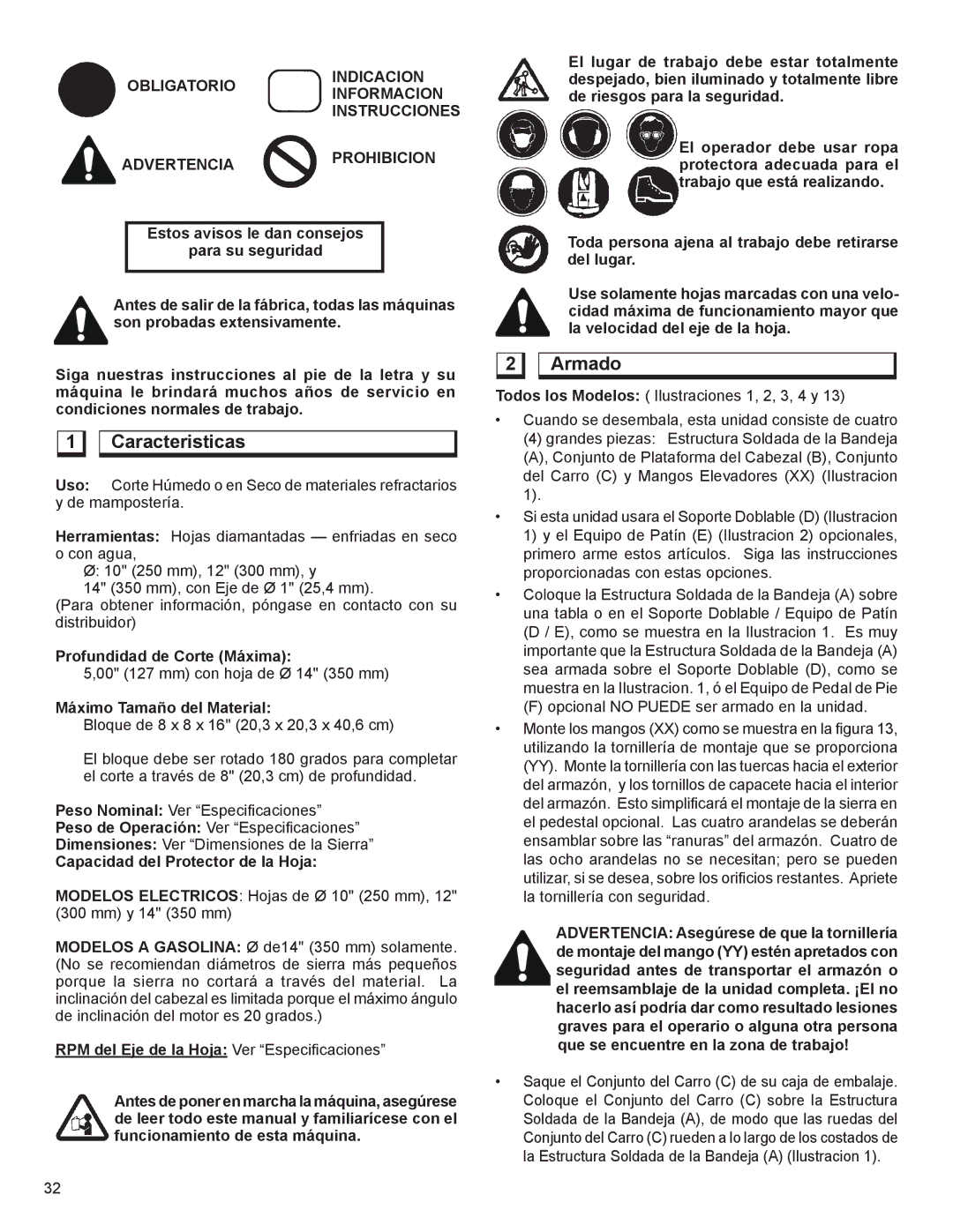 Husqvarna TS 355 manuel dutilisation Caracteristicas, Armado 