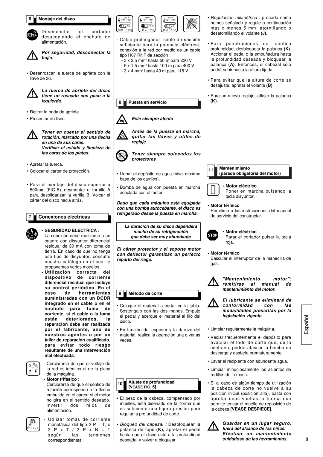 Husqvarna TS 500 M, TS 600 M Motor, El lubricante se eliminará de, Las, Español, Guardar en un lugar seguro 