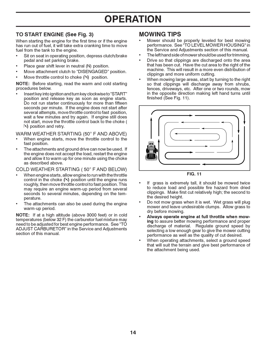 Husqvarna TS300-E3 manual Mowing Tips, To Start Engine See Fig 