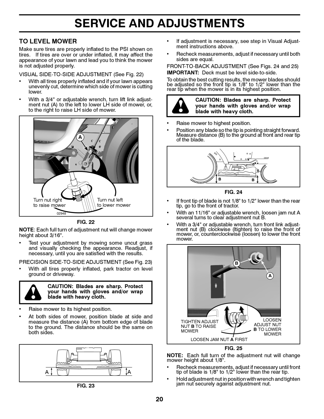 Husqvarna TS300-E3 manual To Level Mower 