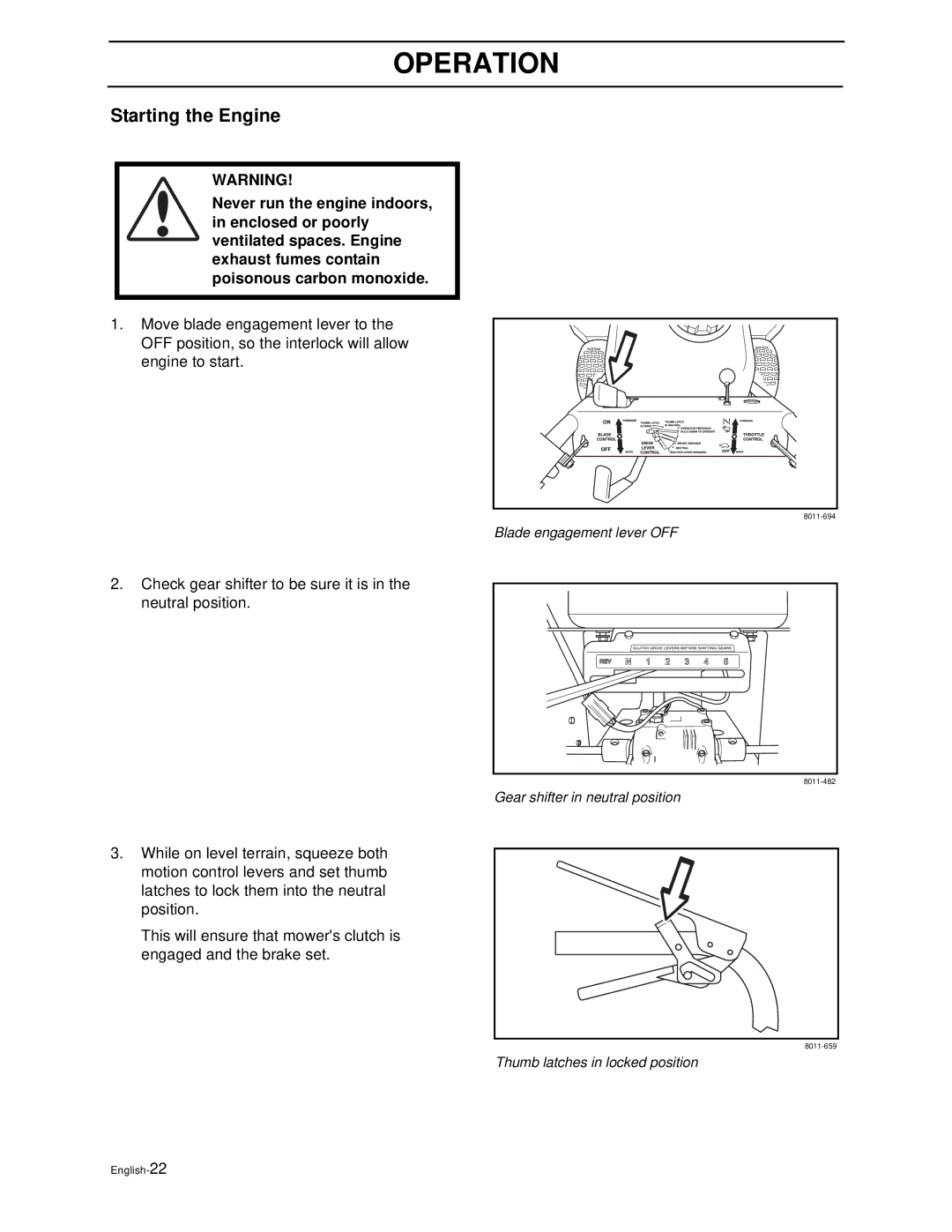 Husqvarna WG3613P/968999116, WG4815P/968999278, WG3213P/968999114 manual Starting the Engine 