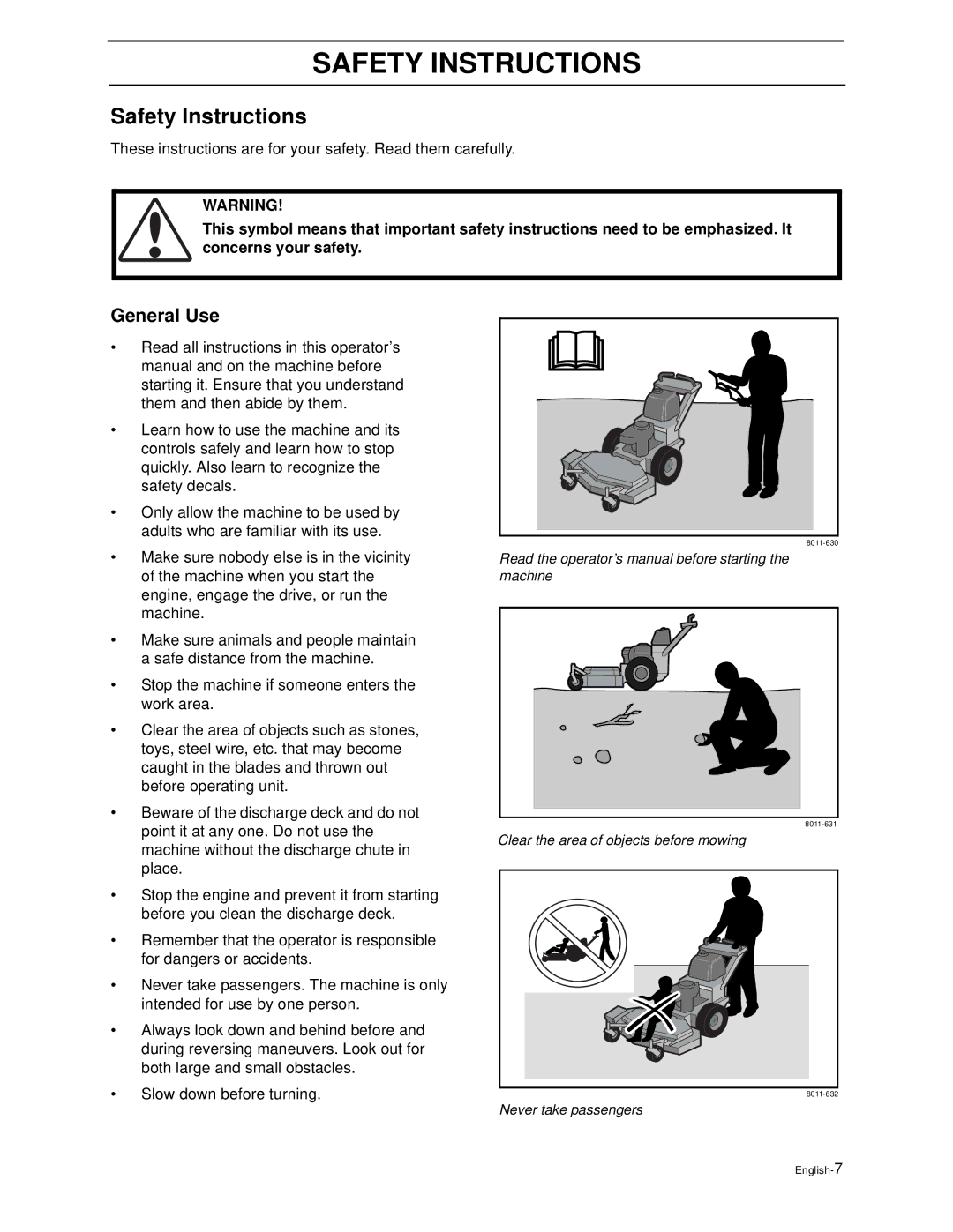 Husqvarna WG3613P/968999116, WG4815P/968999278, WG3213P/968999114 manual Safety Instructions, General Use 