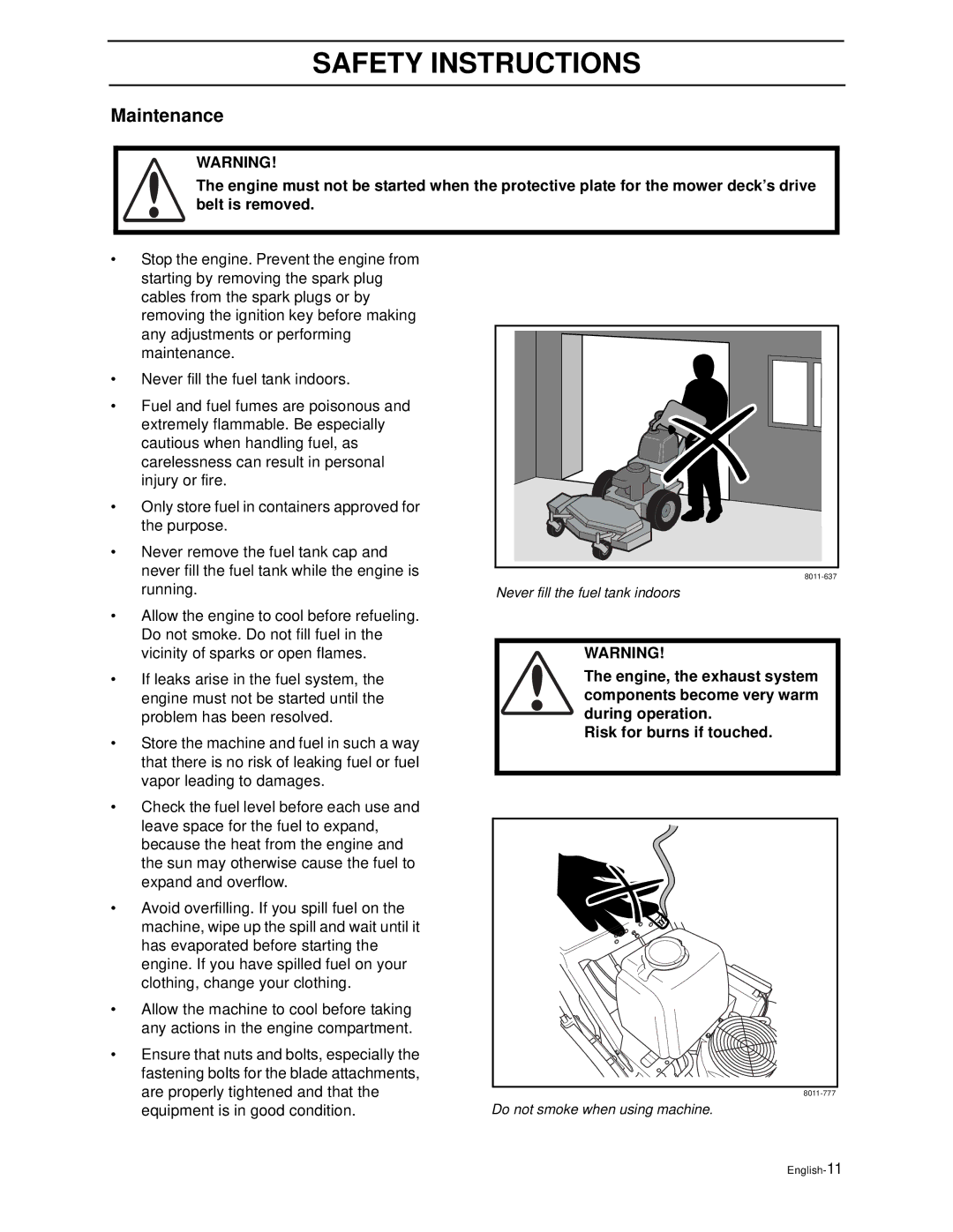 Husqvarna WG4815E, WG3613E manual Maintenance 