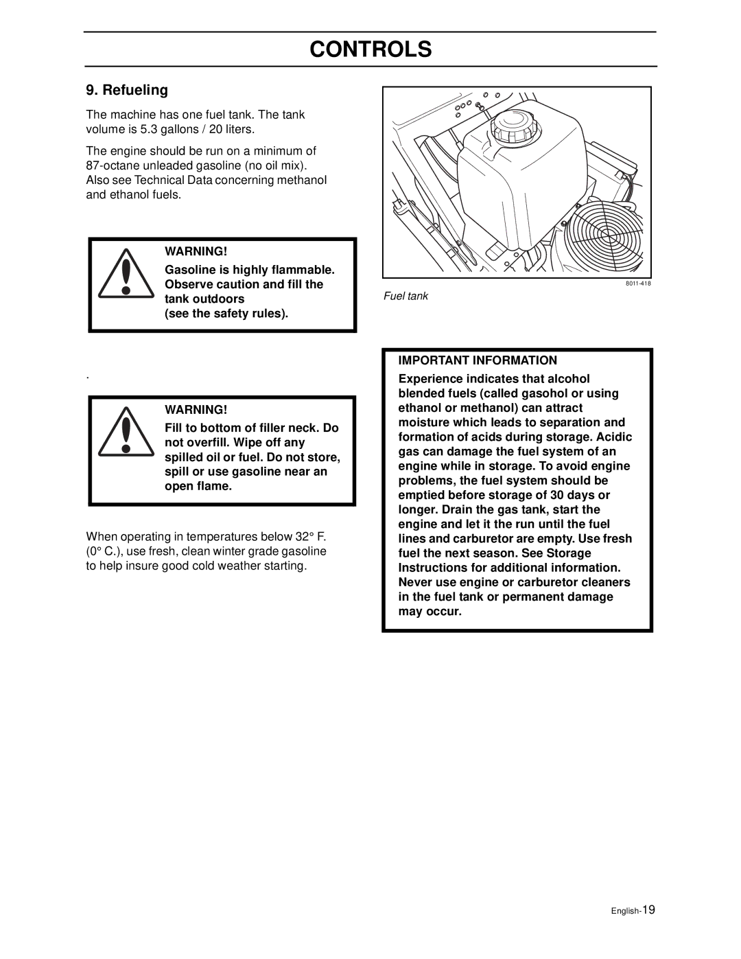 Husqvarna WG4815E, WG3613E manual Refueling 