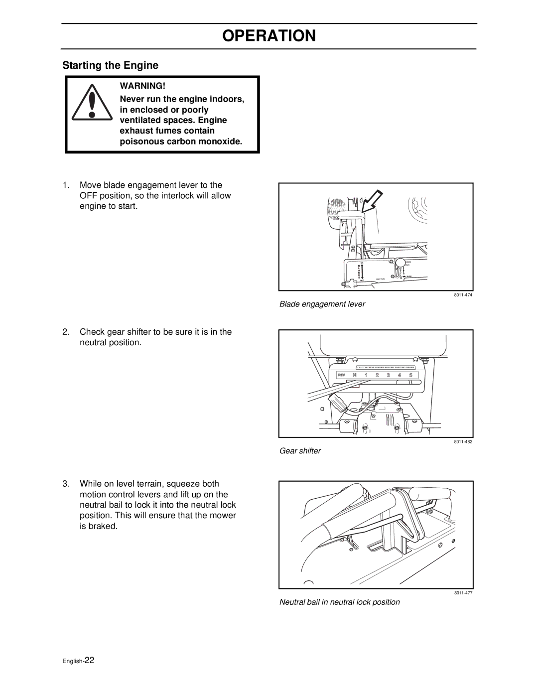 Husqvarna WG4815E, WG3613E manual Starting the Engine 