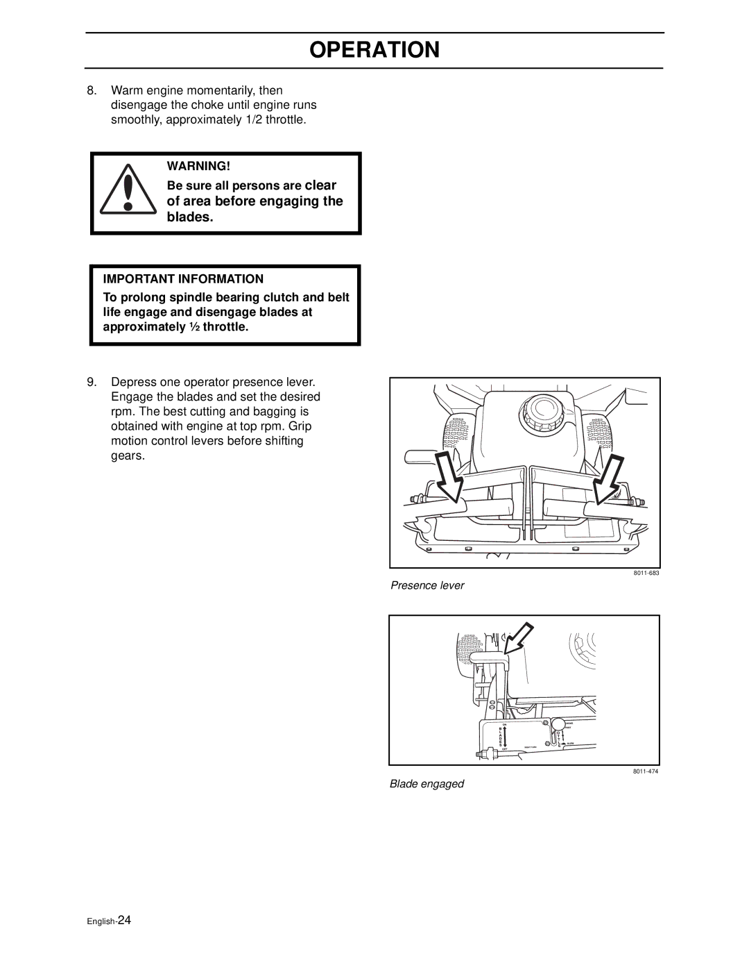 Husqvarna WG4815E, WG3613E manual Presence lever 