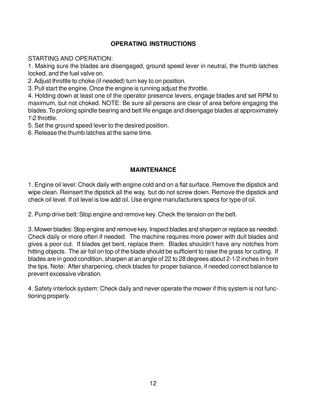 Husqvarna WH3614A, WH3615A, WH4817A manual Starting and Operation 