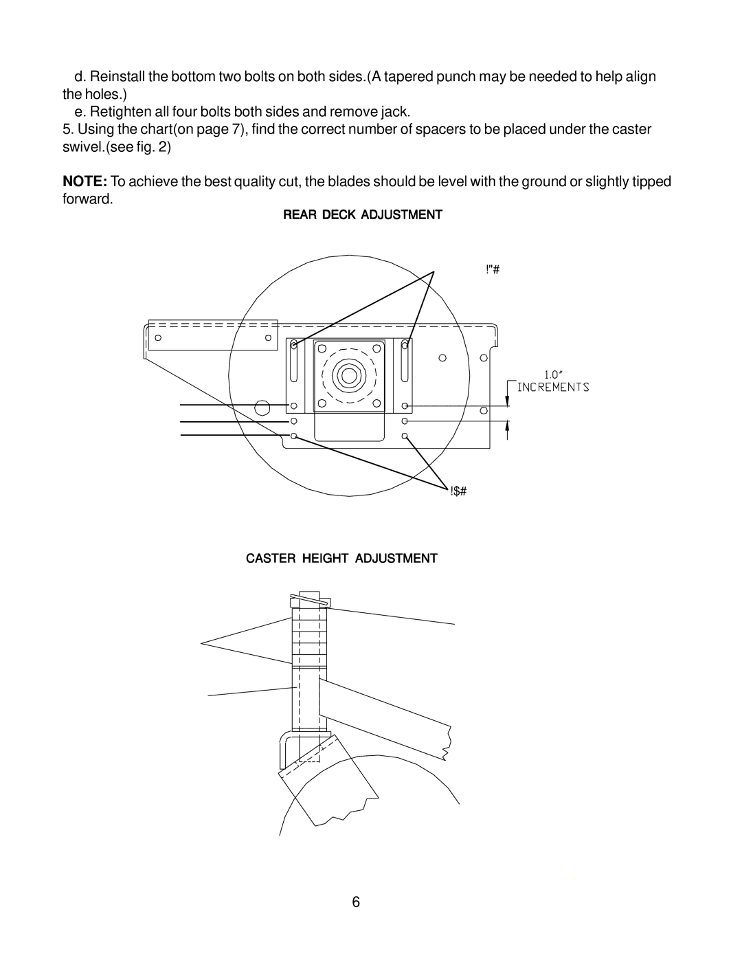 Husqvarna WH3614A, WH3615A, WH4817A manual Rear Deck Adjustment 