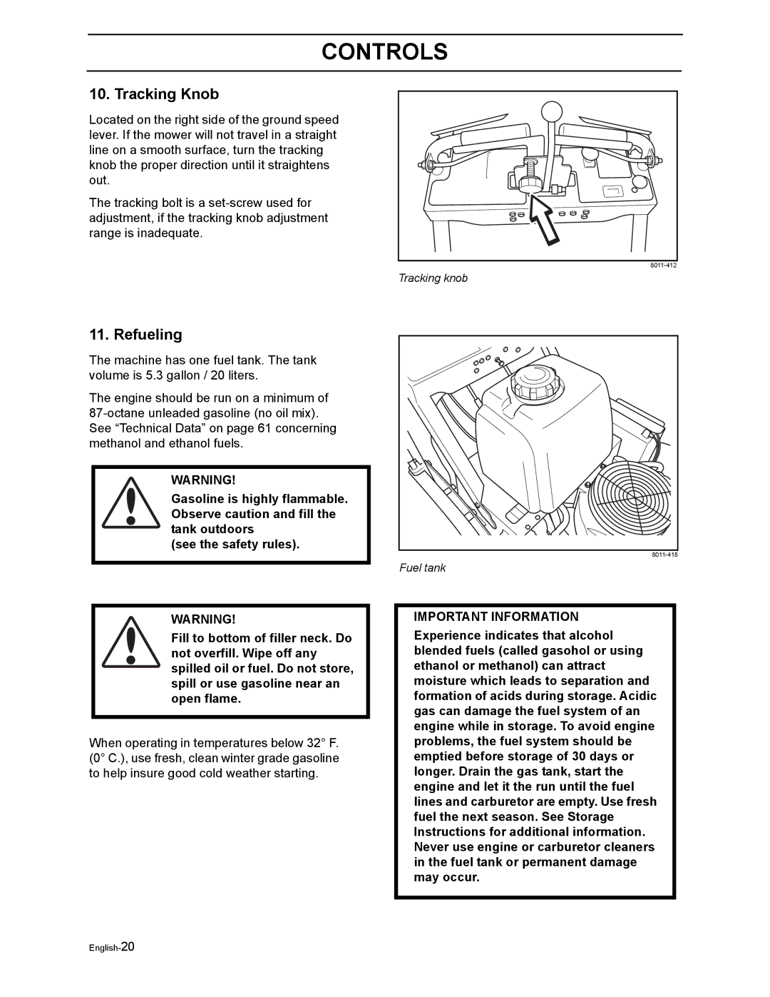 Husqvarna WH4817EFQ2, WH5219EFQ manual Tracking Knob, Refueling 