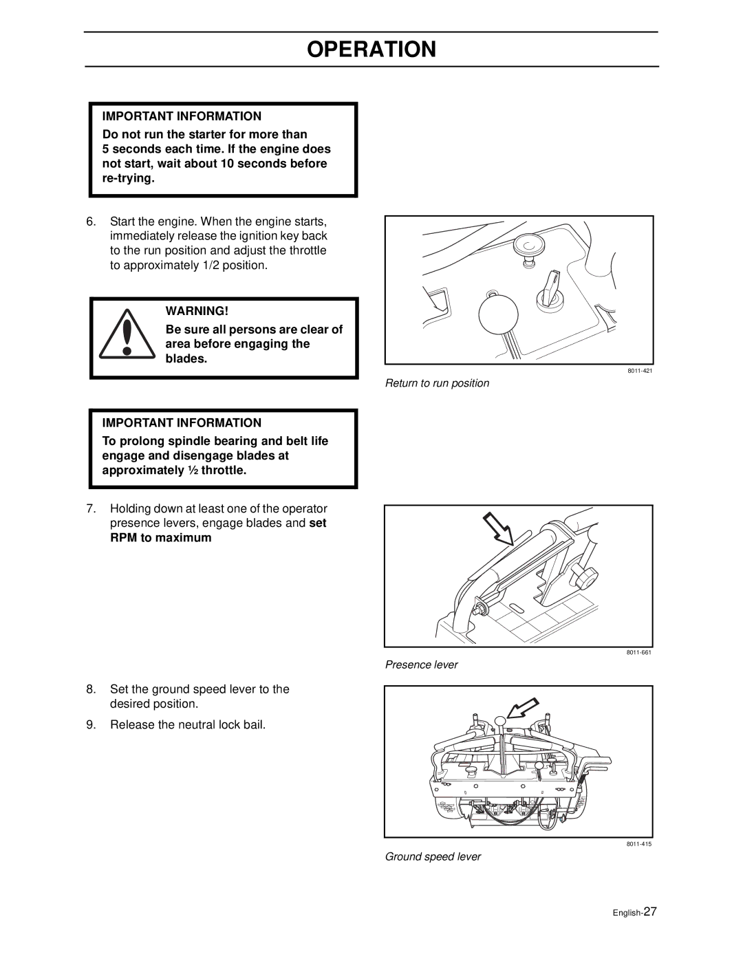 Husqvarna WH4817EFQ2, WH5219EFQ manual RPM to maximum 