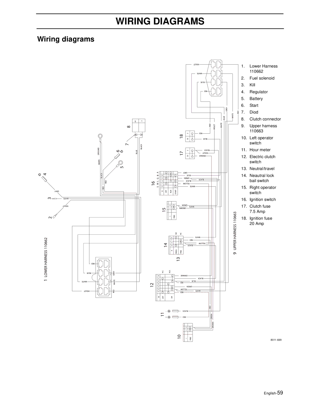 Husqvarna WH4817EFQ2, WH5219EFQ manual Wiring Diagrams, Wiring diagrams 