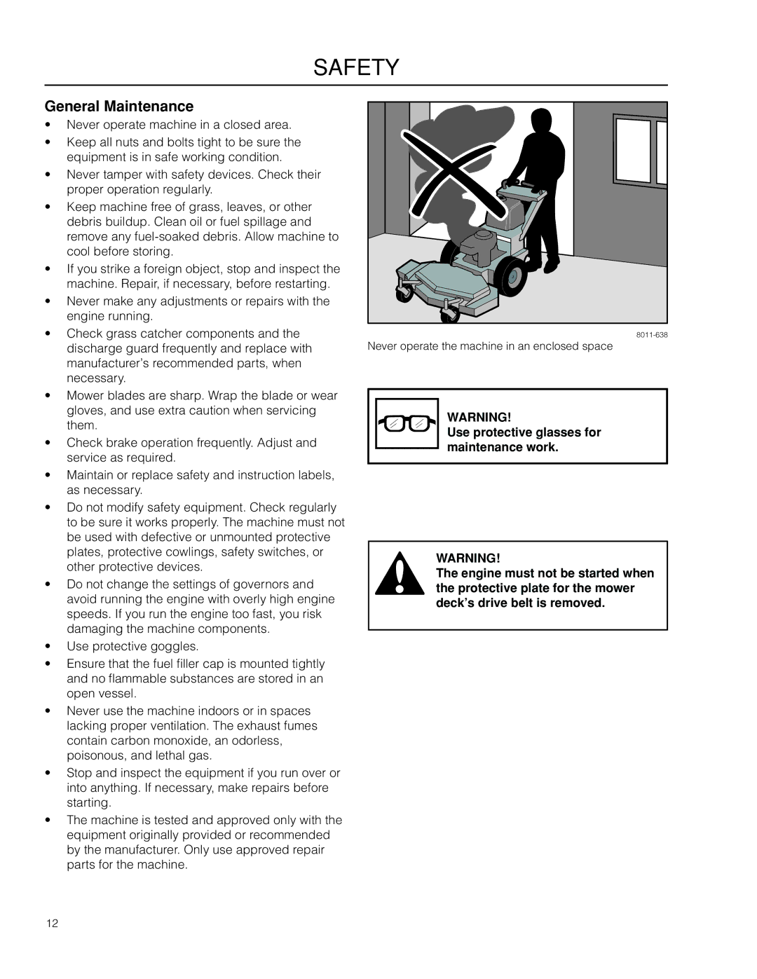 Husqvarna WH5218 / 966638603, WH4818 / 966638602, WH3616 / 966638601 manual General Maintenance 