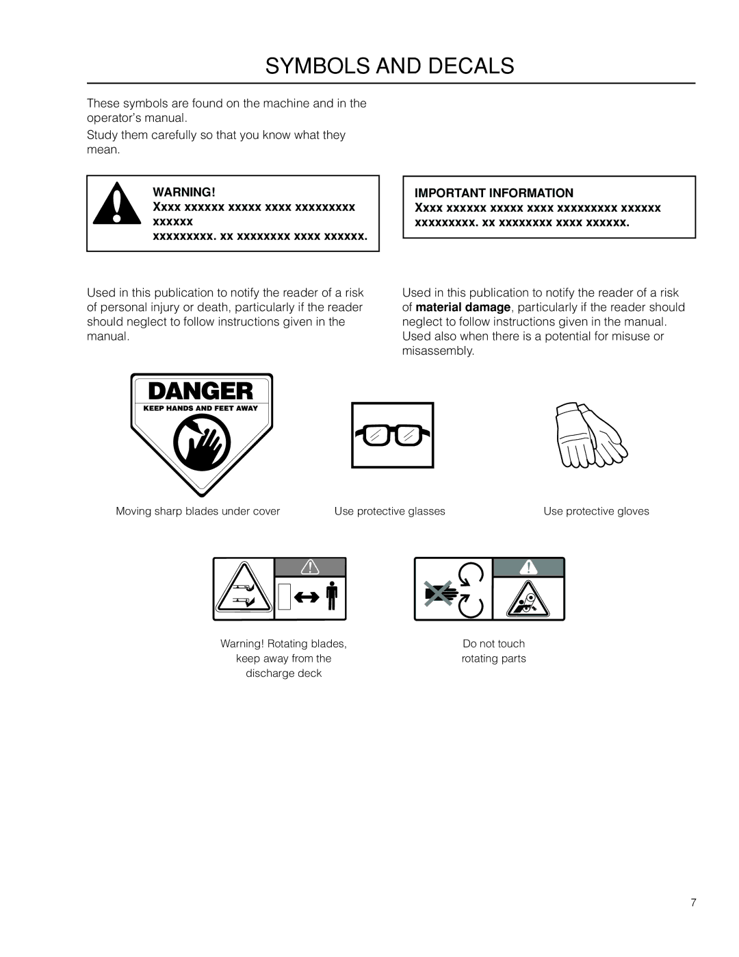 Husqvarna WH4818 / 966638602, WH5218 / 966638603, WH3616 / 966638601 manual Symbols and decals 