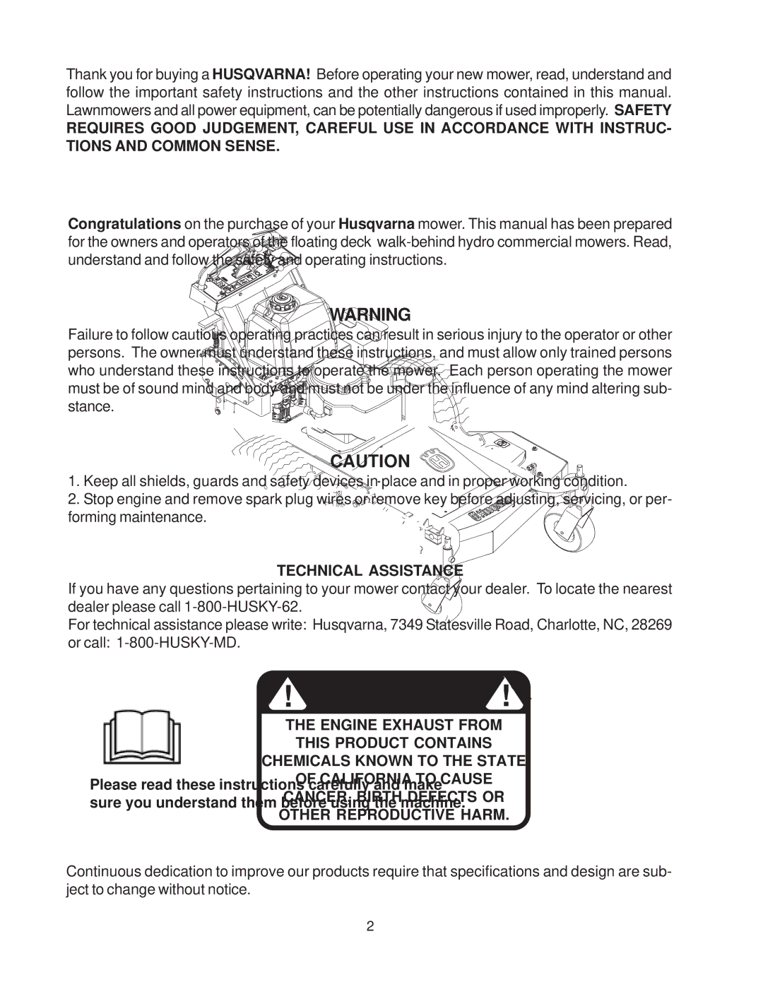 Husqvarna WHF4817, WHF5219, WHF5217 manual Technical Assistance 