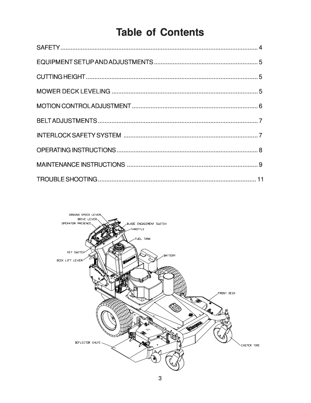 Husqvarna WHF5218ETS, WHF4818ETS, WHF4215ETS manual Table of Contents 