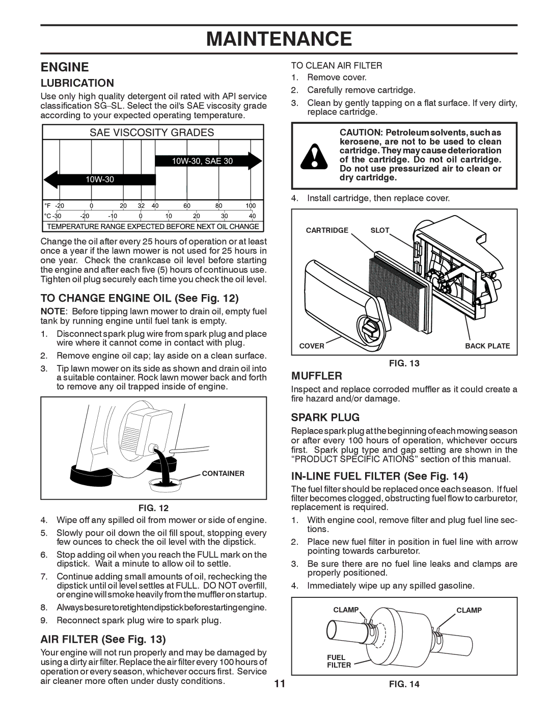 Husqvarna XT722FE manual Engine, Muffler, Spark Plug 