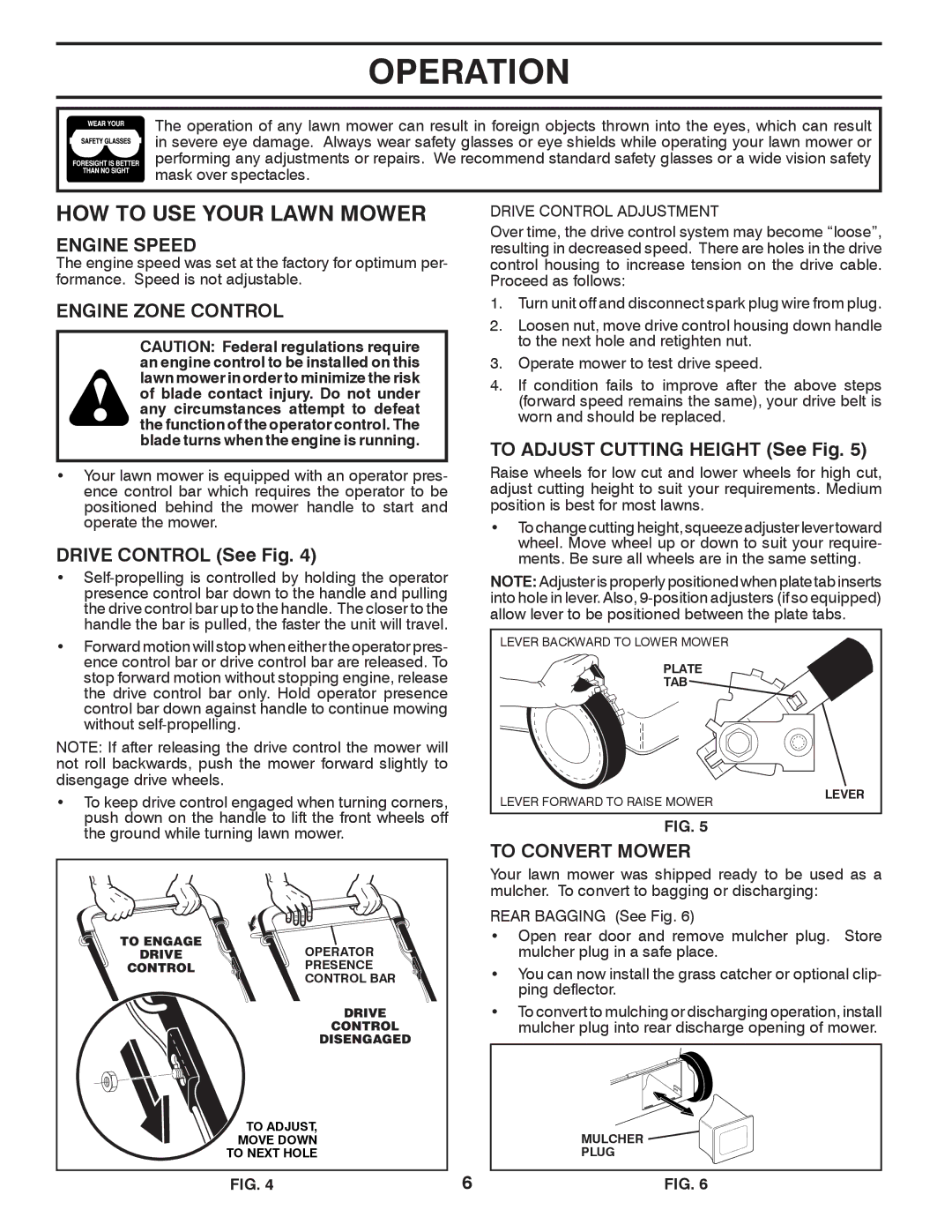 Husqvarna XT722FE manual HOW to USE Your Lawn Mower, Engine Speed, Engine Zone Control, To Convert Mower 