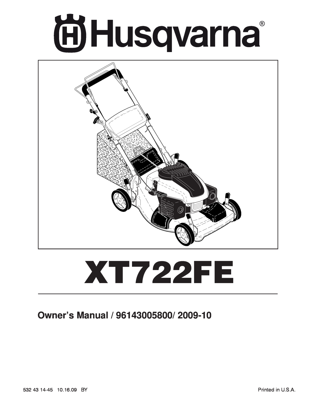 Husqvarna XT722FE manual Operator’s Manual 