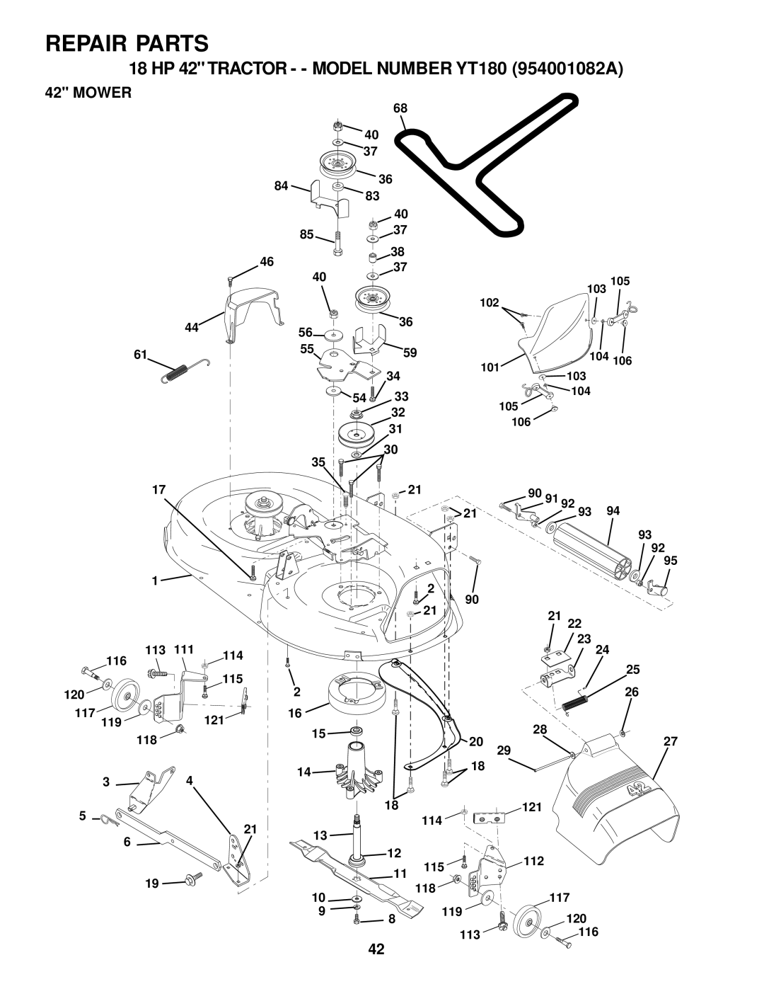 Husqvarna YT180 owner manual Mower 