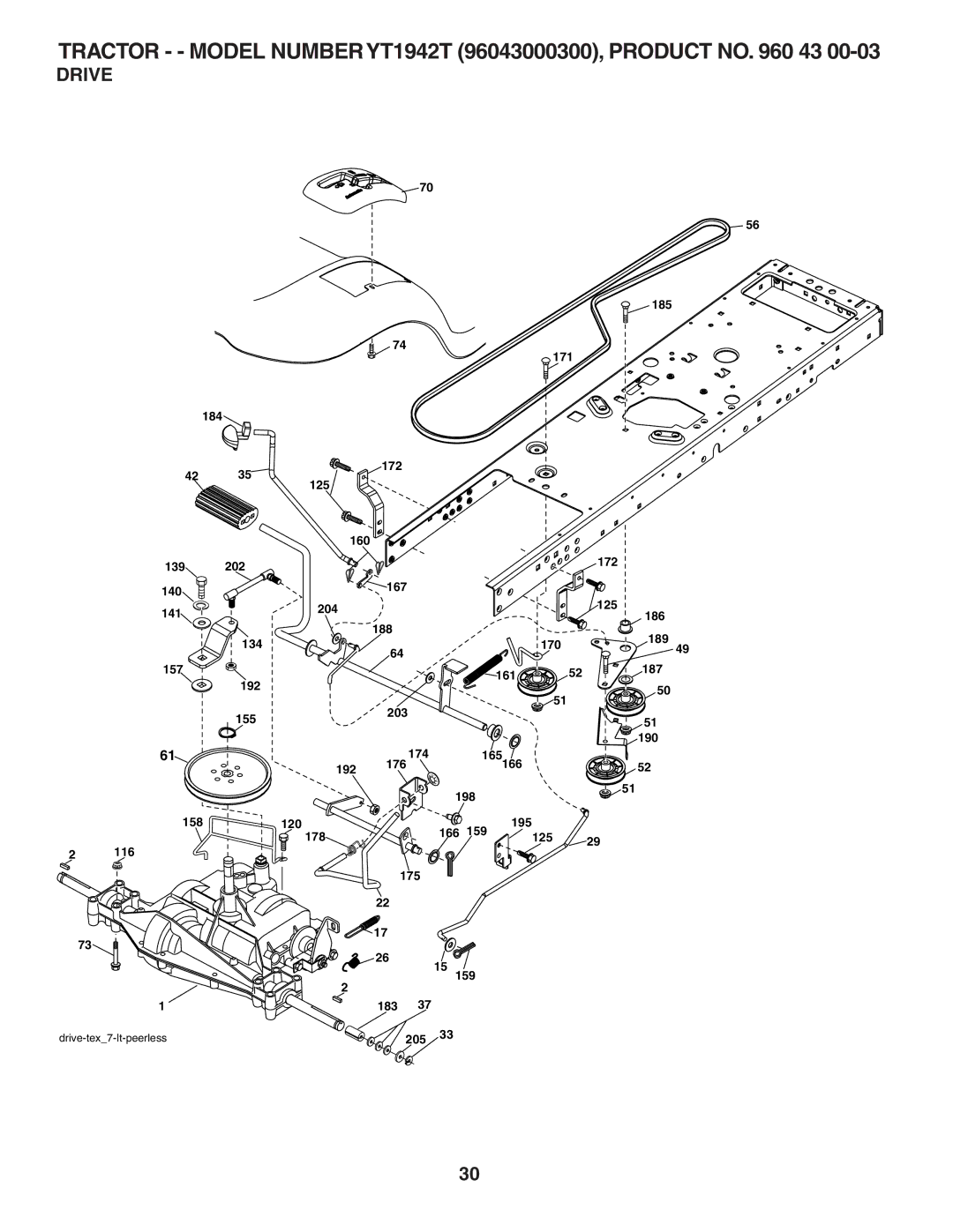 Husqvarna YT1942T owner manual Drive, 155 